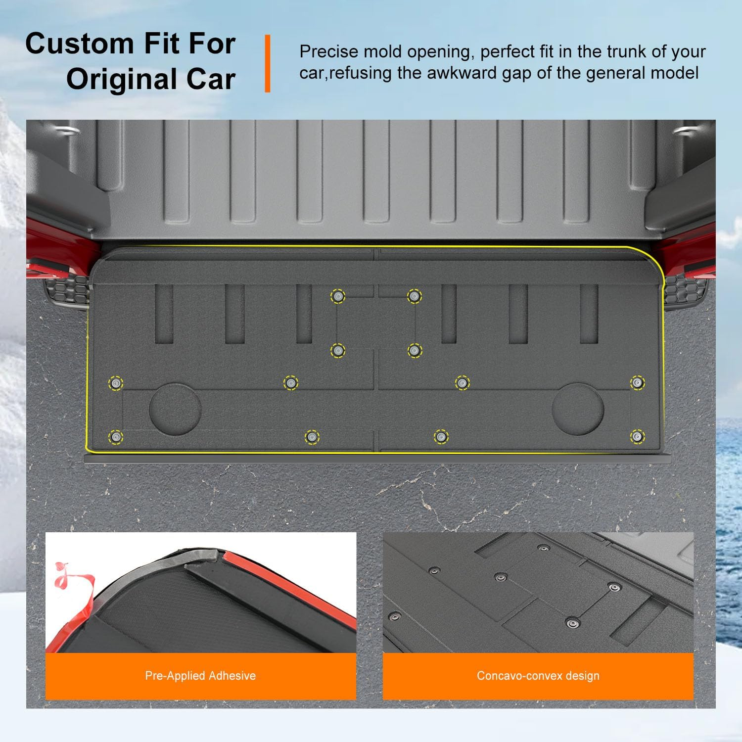 Powoq Tailgate Mat Compatible with 2020-2024 Jeep Gladiator JT Tailgate Cover Tailgate Liner TPE Replacement for 2020-2024 Jeep Gladiator Accessories (Tailgate Mat) image number 5
