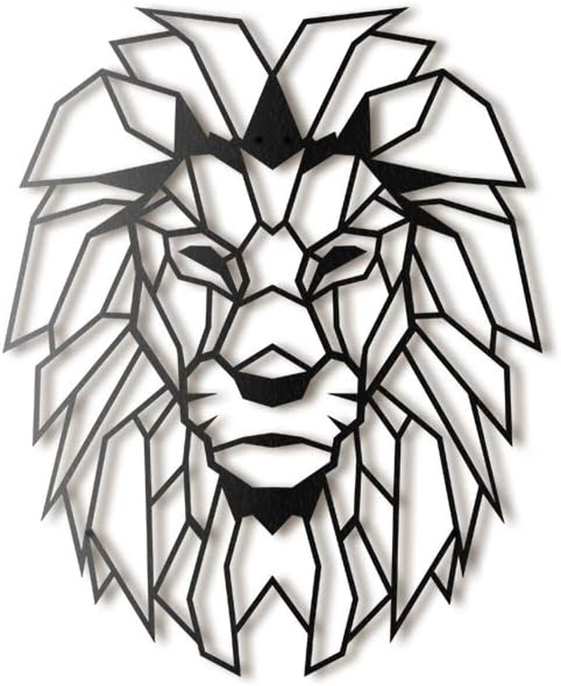 Hoagard Lion Head Geometric Metal Wall Art 40Cm X 51Cm Geometric Metal Wall Art & Wall Decoration Living Room, Bedroom, Game Room, Garden or Entryway image number 6