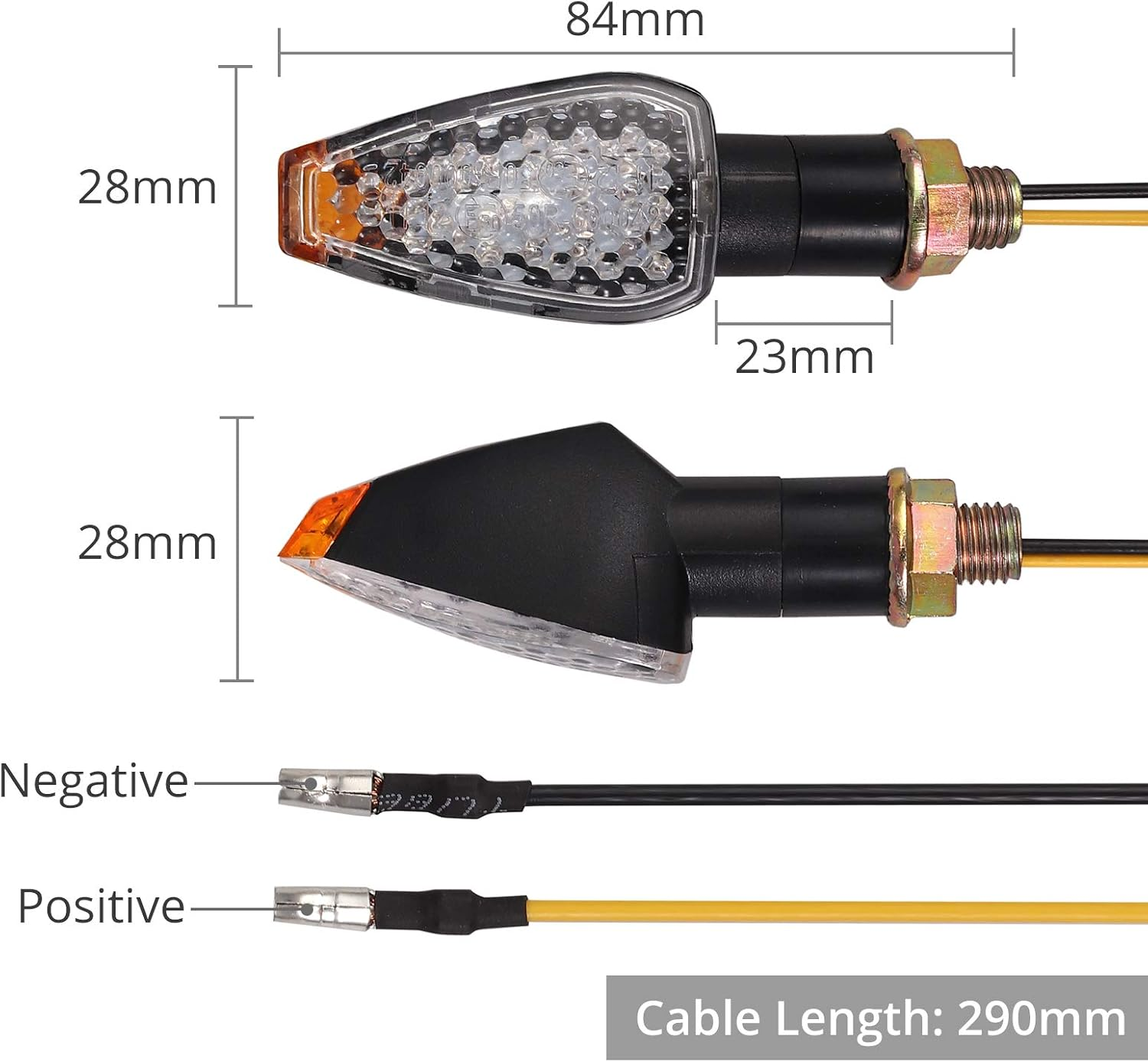 Justech 4Pcs 14Leds Motorcycle Turn Signals Indicator Amber Signal Light Waterproof E-Marked Turning Blinker Light for 12V Motorcycles Motorbikes image number 2