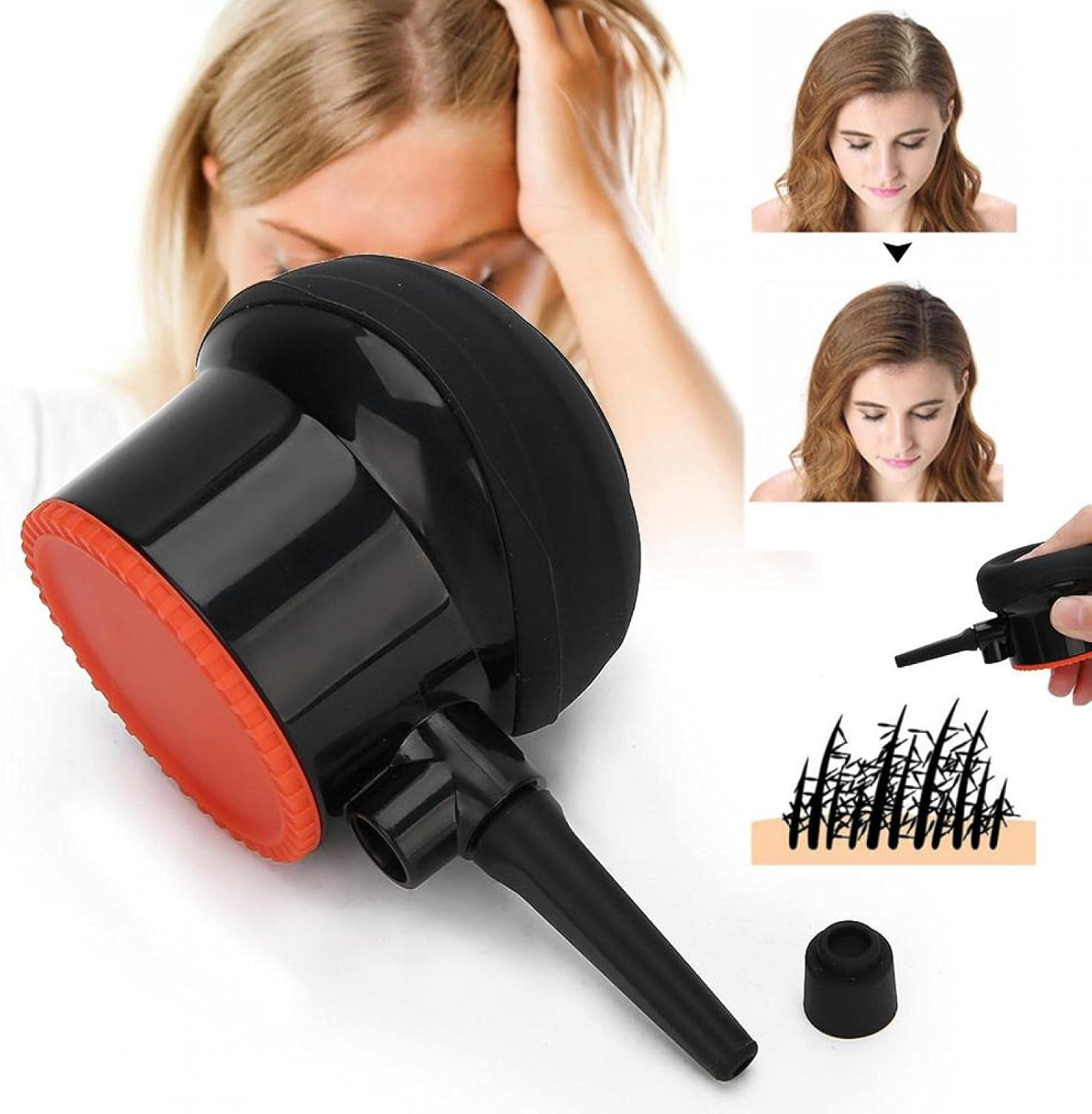 Hair Fiber Applicator, Professional Hair Building Fiber Spray Applicator Hair Powder Application Nozzle Hair Thickening Tools image number 2
