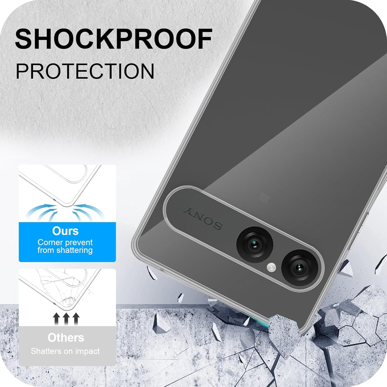 Hidwee Crystal Clear Case Compatible with Sony Xperia 10 VII Case, Non-Yellowing Clear Ultra Thin Soft Silicone TPU Mobile Phone Case Shockproof Scratch-Resistant Anti-Fall Protective Case - Google Pixel 10 Pro Xl-Pcktm image number 3