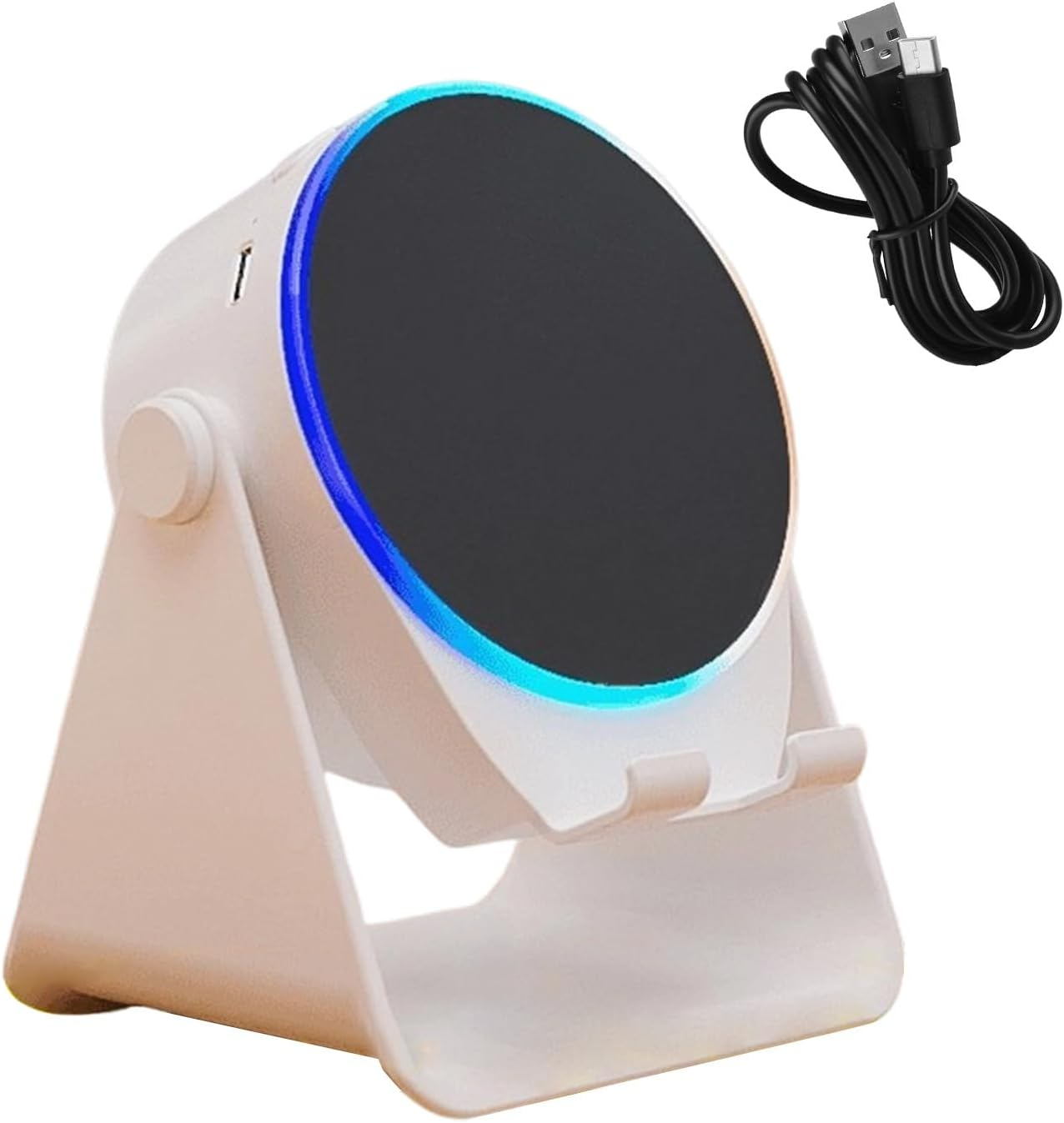 Wireless Induction Audio Speaker - Wireless Induction Amplifier Phone Stand | 360 Degree Rotate Home Speaker with Colorful Light,For Night Kitchen Bathroom Tablet