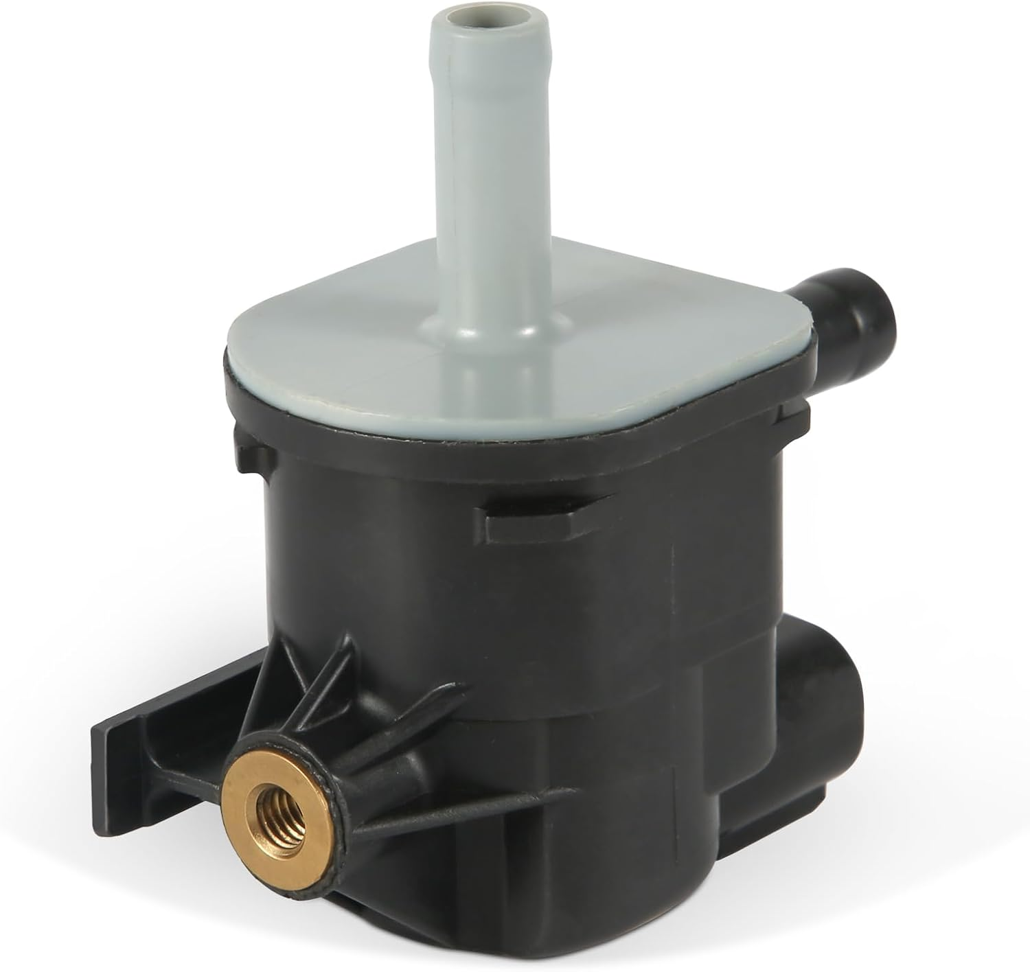 Vacuum Purge Valve, Compatible with Toyota Lexus 90910-12276 136200-7010, Plastic, Gray and Black, Globe Valve, 1/4 in Flange Inlet, 1/4 in Barb Outlet, 2 Ports image number 1