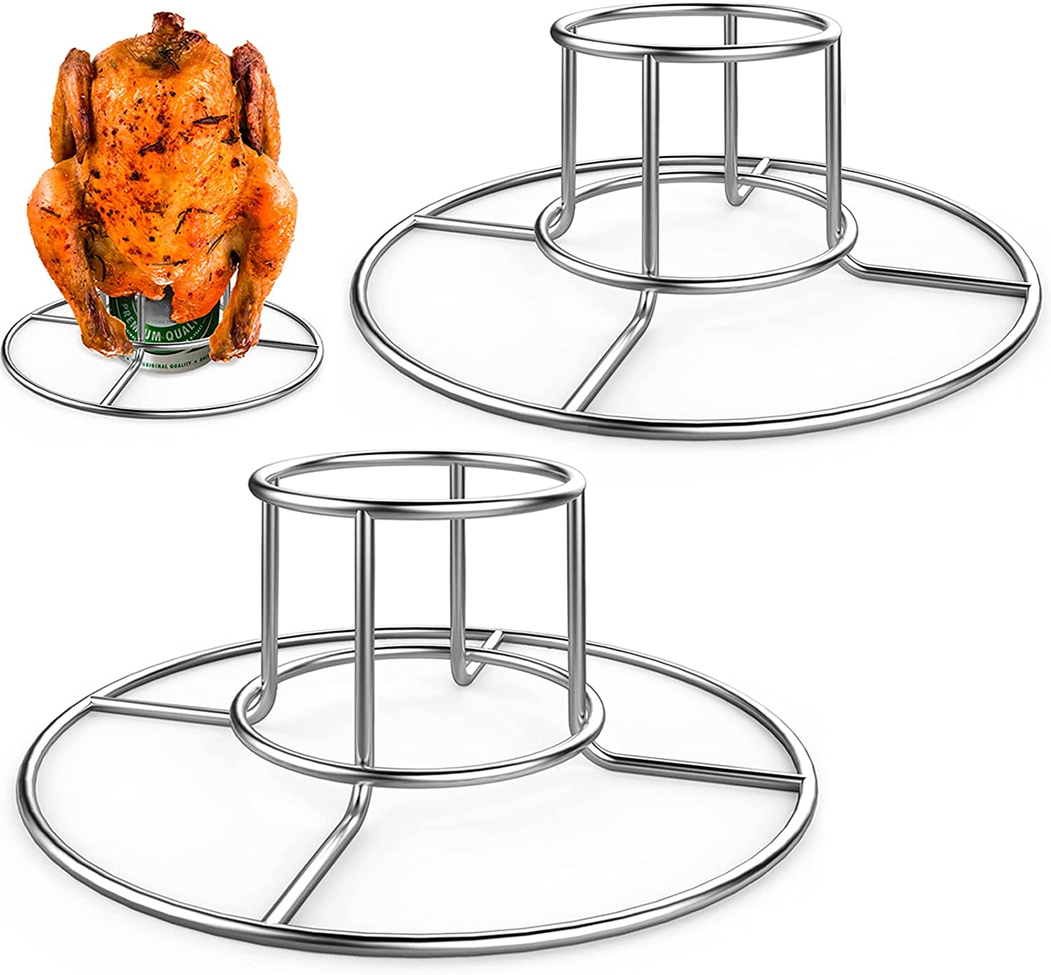 RUSFOL Beercan Chicken Rack, Stainless Steel Chicken Stand for Smoker and Grill