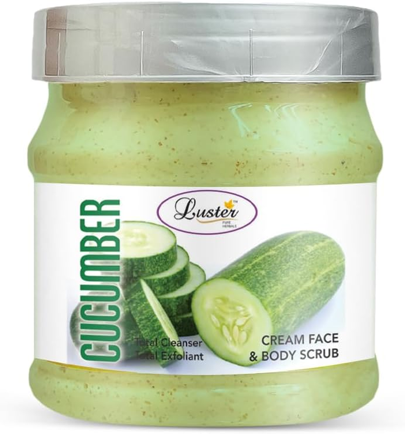 Luster Cucumber Face & Body Cream Scrub (Paraben & Sulfate Free)-500 Ml image number 2