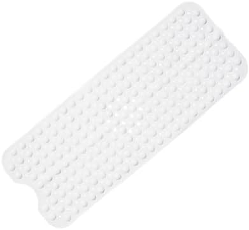 Non-Slip Bathtub Mat, Bath Shower Mat for Bathroom, Anti-Bacterial, Machine-Washable,Superior Grip&Drainage Suction Cup Floor Mat(40&times;100Cm,White) ﻿ image number 3