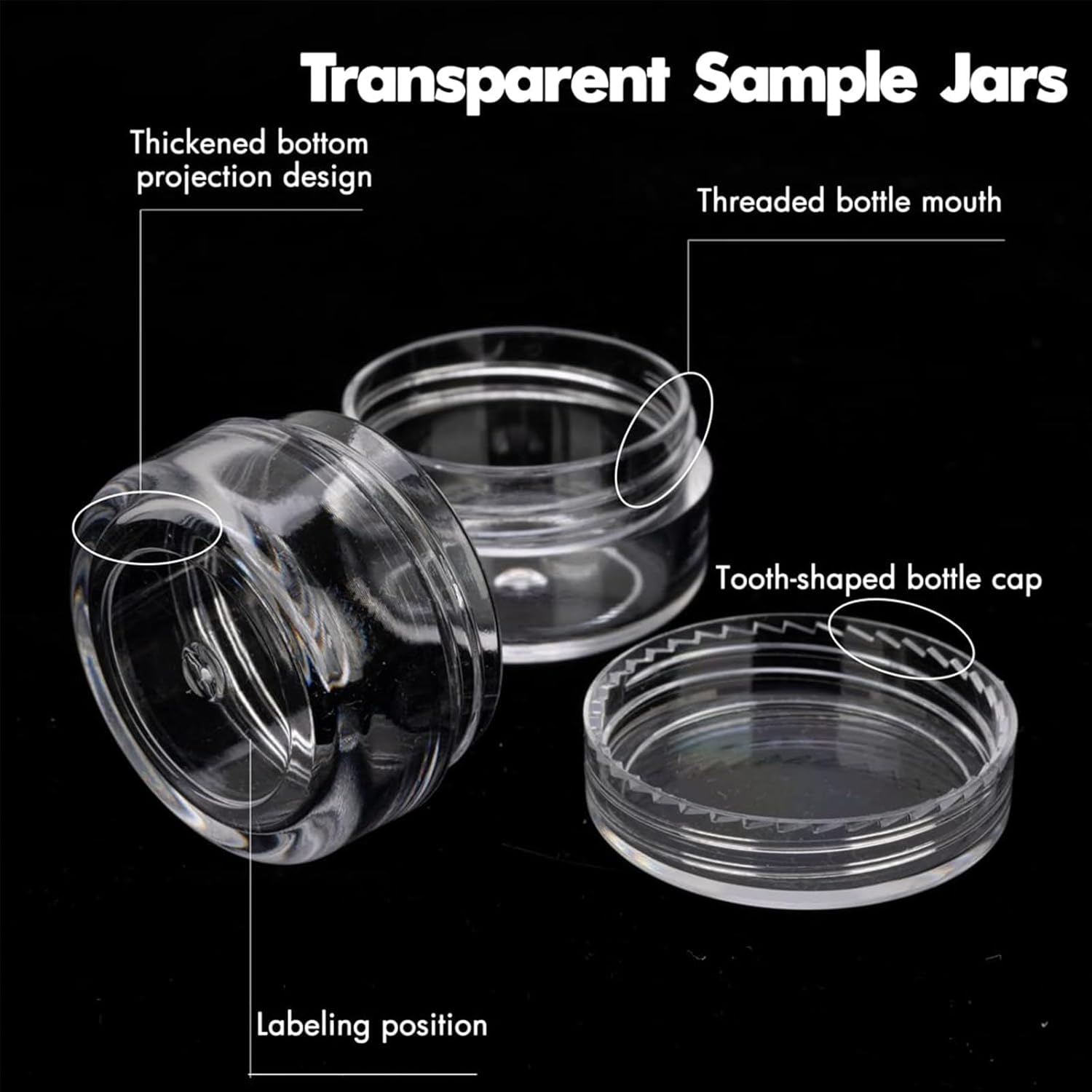 Gaivek 24 PCS 5G Clear Cosmetic Sample Jars with Lids, Small Leak Proof Storage Pots, Refillable Travel Containers for Creams, Lip Balm, Glitter, Beads, Lotion, Scrubs, DIY Makeup image number 6