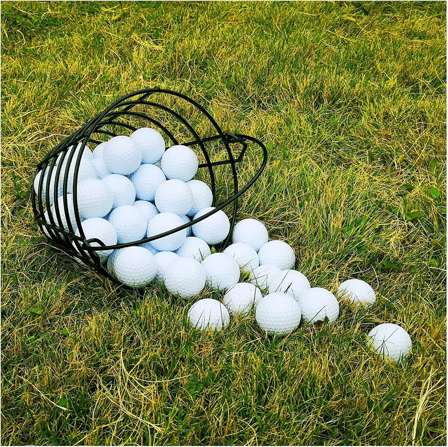 ENERKEEN Golf Ball Basket - Metal Range Bucket with Handle, Holds 50 Balls, Ideal for Men and Kids, Golf Ball Storage Container (Balls Not Included) image number 5