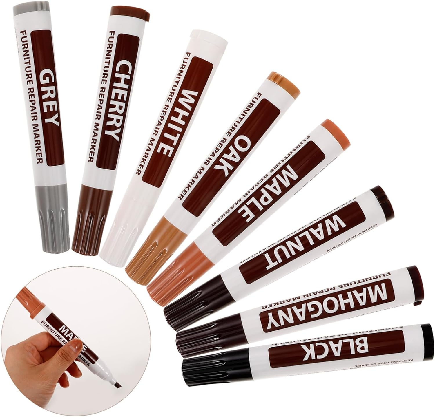 Operitacx 8Pcs Furniture Repair -Up Marker Kit for Wood Floor Scratch Repair Furniture Maker Paint Pen image number 2