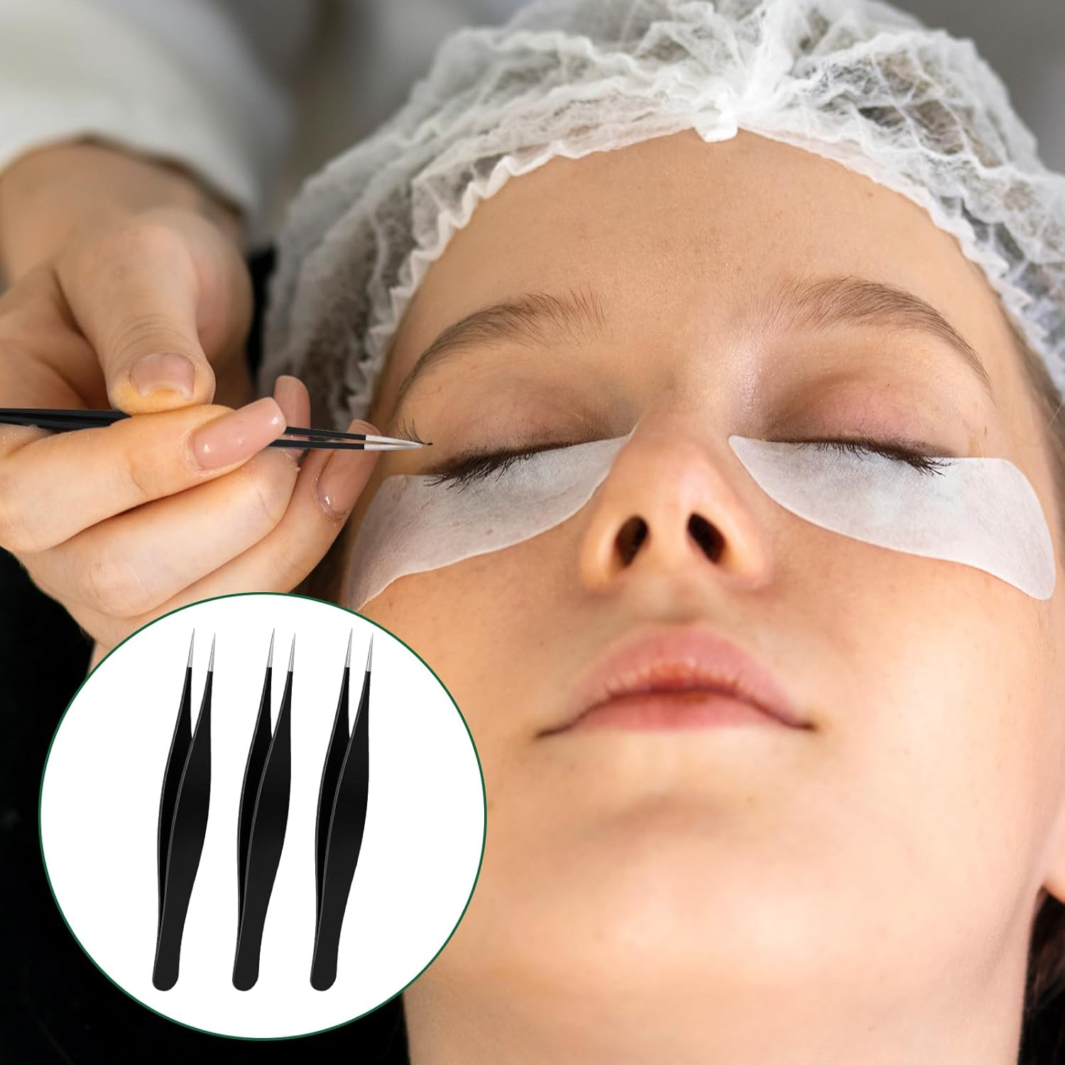 3 Pieces Ingrown Hair Tweezers Pointed Tweezers Precision Needle Point Tip Tweezers Needle Nose Tweezers Stainless Steel Blackhead Remover Eyebrow Tweezers for Facial Hair Remover Black - Black image number 4