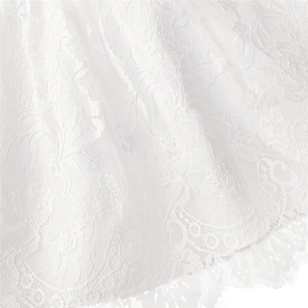 Dressy Daisy Flower Girl Dress Baby Toddler White Lace Dresses for Wedding Special Occasion Birthday Party Size 3 Months - 3 Years