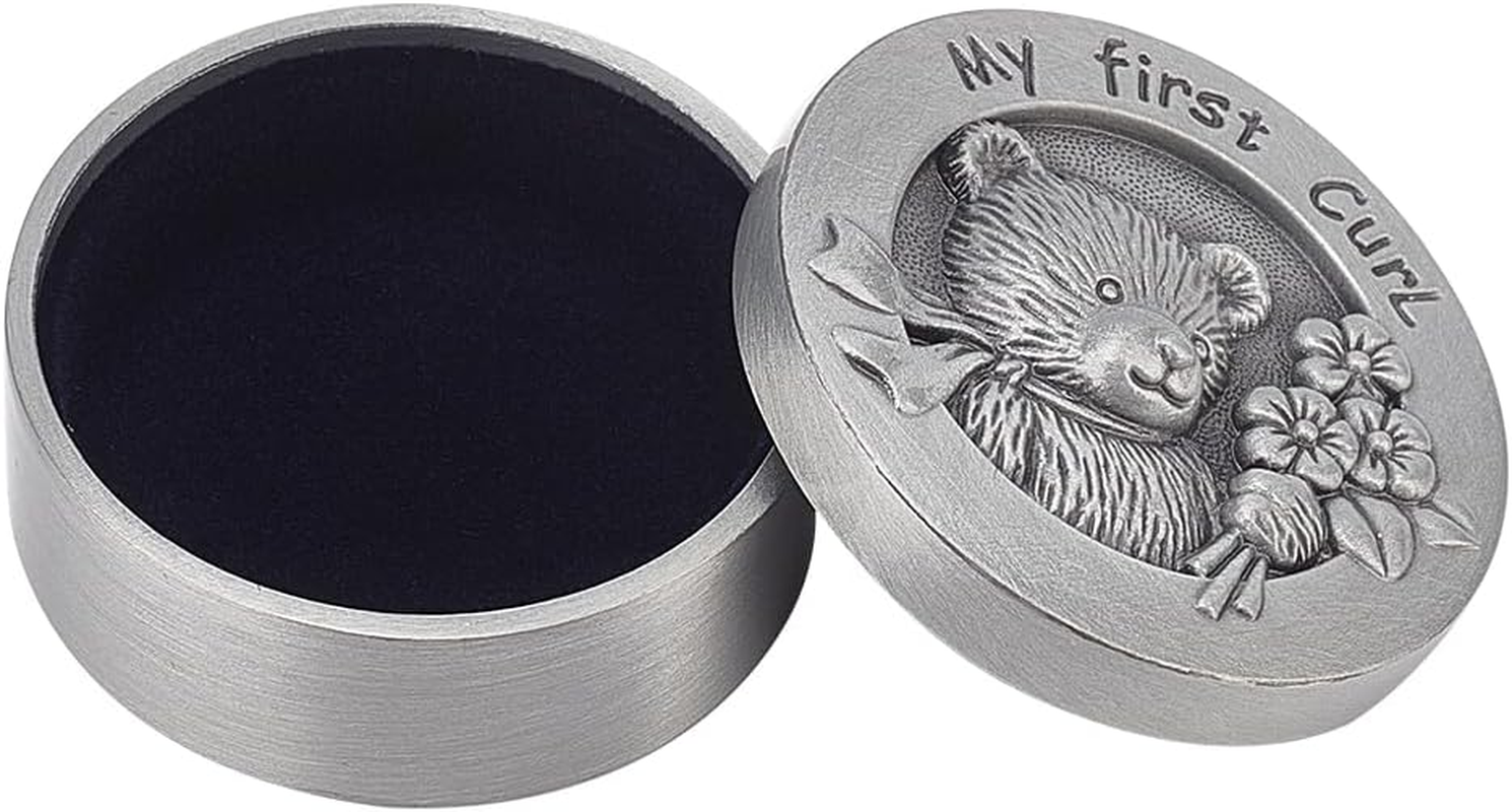 FINGERINSPIRE Baby First Curl Memory Box Set with Velvet Interior Alloy First Haircut Keepsake Storage for Childhood Memory Baby First Curl Keepsake Box for Baby Memory image number 5