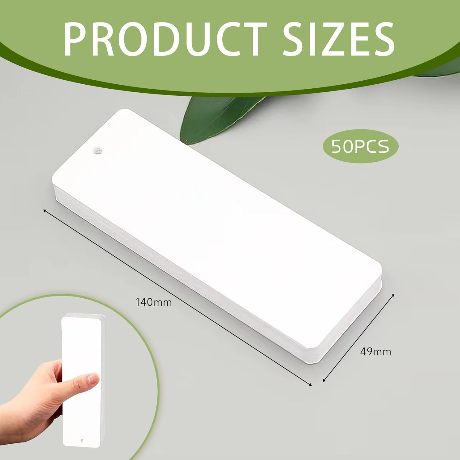 50 Sheets of Watercolour Paper 300 G, Bookmark Blank, Bookmark Paper, Natural White Watercolour Paper, Cold Pressed and Acid Free, for Painting and Crafts of Postcards, Notepads image number 1