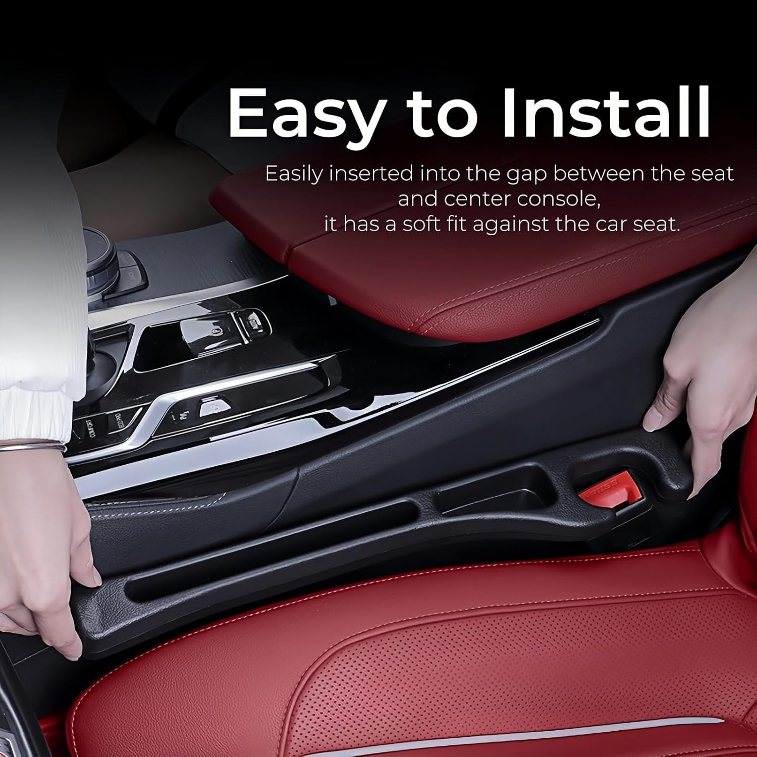 Car Seat Gap Filler,1 Pair No-Drop Gap Filler Organizer with Phone Slot Universal Fit for Seat Side Fill the Gap between Seat & Console image number 1