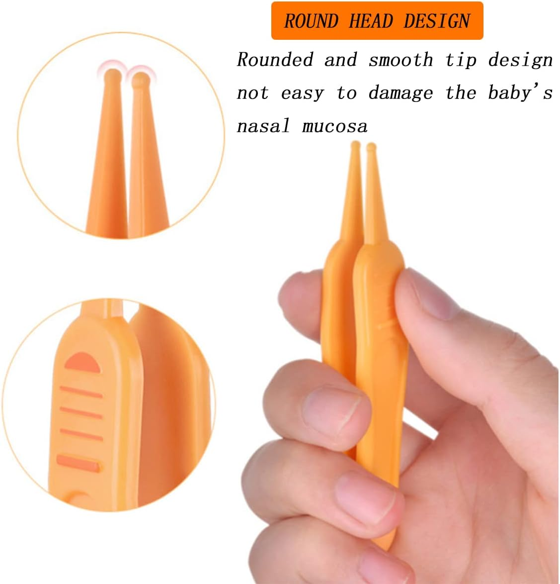 YIUIRUOI 4 Pieces of Baby Cleaning Tweezers with round Plastic Tips Used for Cleaning Ear Canals, Nasal Passages, and Umbilical Dirt. image number 5
