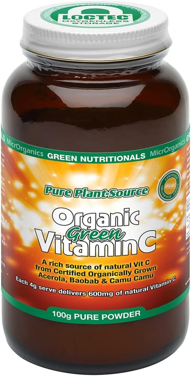 Green Nutritionals Green Vitamin C 100G Powder - Vegan Vegetarian Friendly image number 3