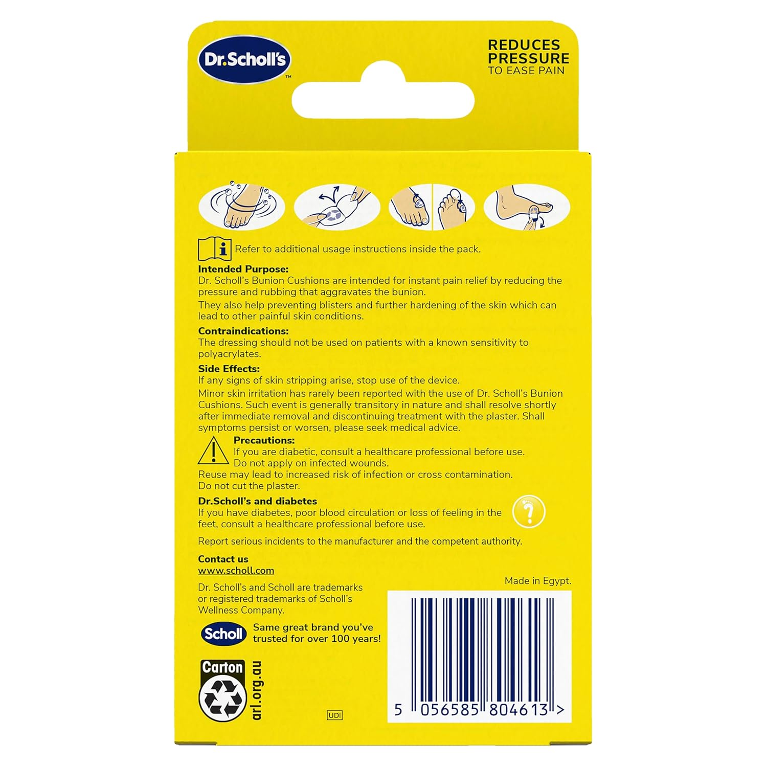 Dr. Scholl'S Bunion Cushions with Hydrogel Technology, Pack of 5 - Immediate, All-Day Bunion Pain Relief, Protects from Shoe Friction and Pressure, Thin, Flexible
