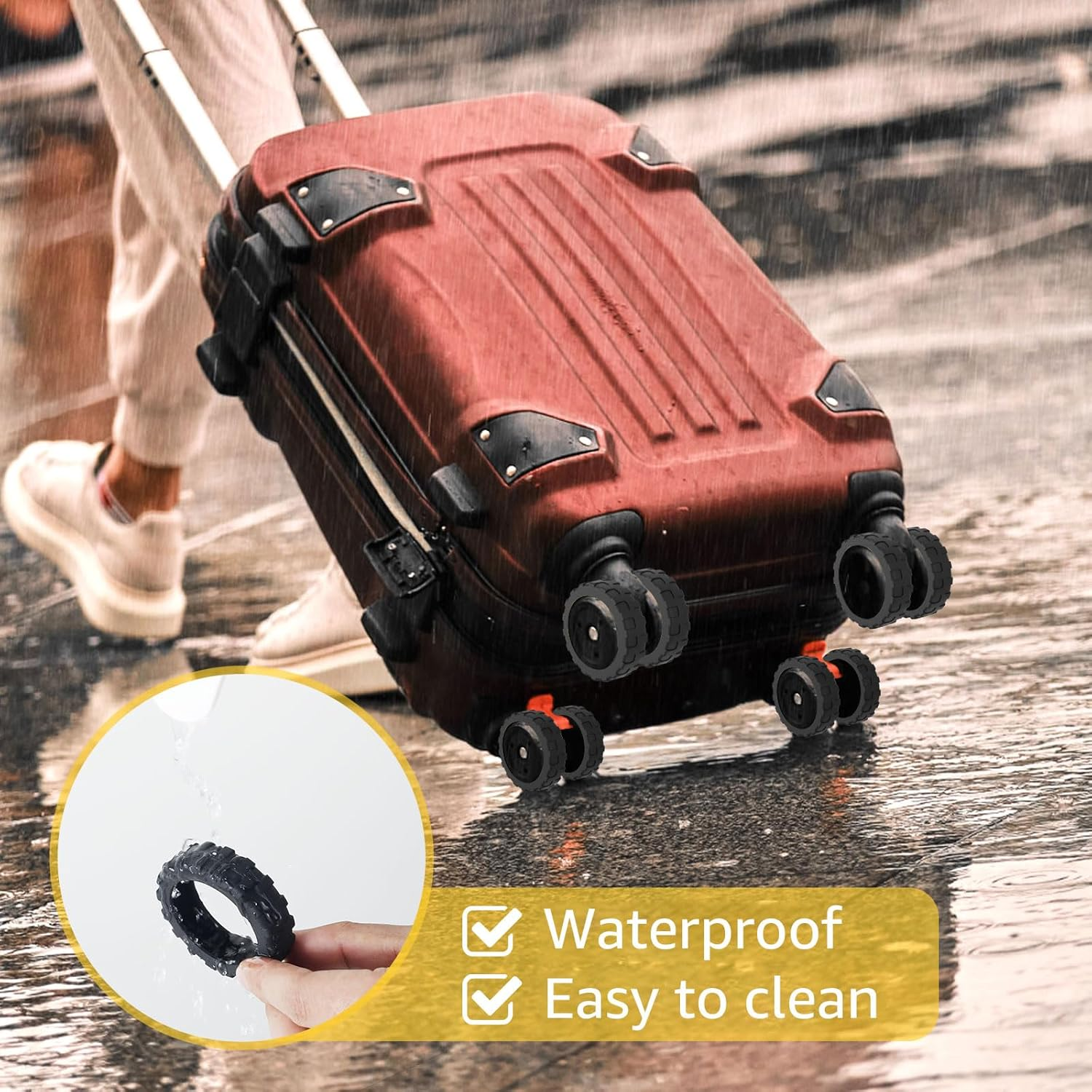 24Pcs Luggage Wheel Cover Silicone Suitcase Wheel Covers Reduce Noise Luggage Wheel Protector Covers Non-Slip Luggage Wheels Protective Covers Anti-Scratch Luggage Wheel Cover Protector for Suitcases image number 3