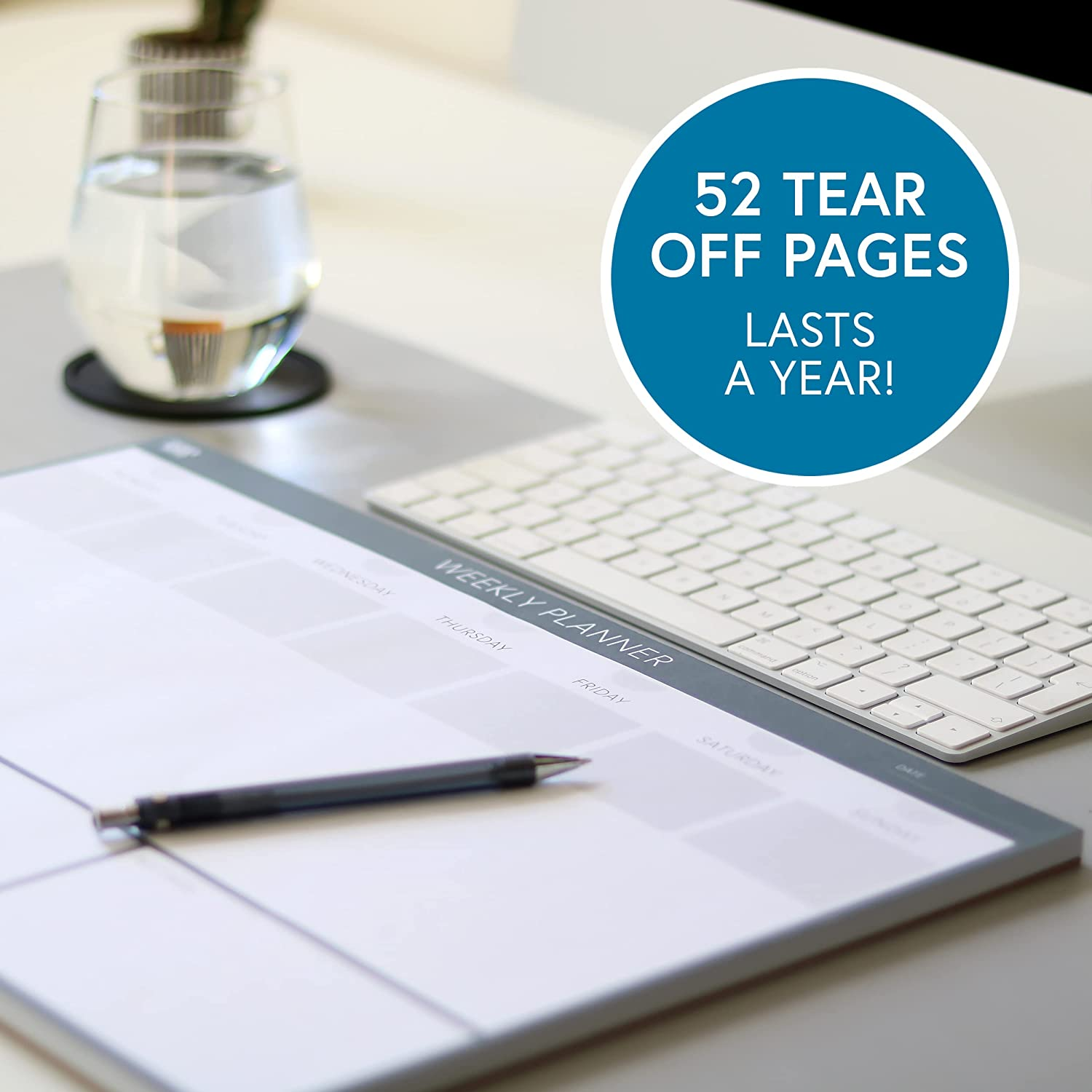 Weekly Planner Desk Pad by Clear Mind Concepts&reg; - 52 Undated A3 Tear-Off Sheets - 120Gsm Quality Paper - Boost Your Productivity & Organisation image number 1