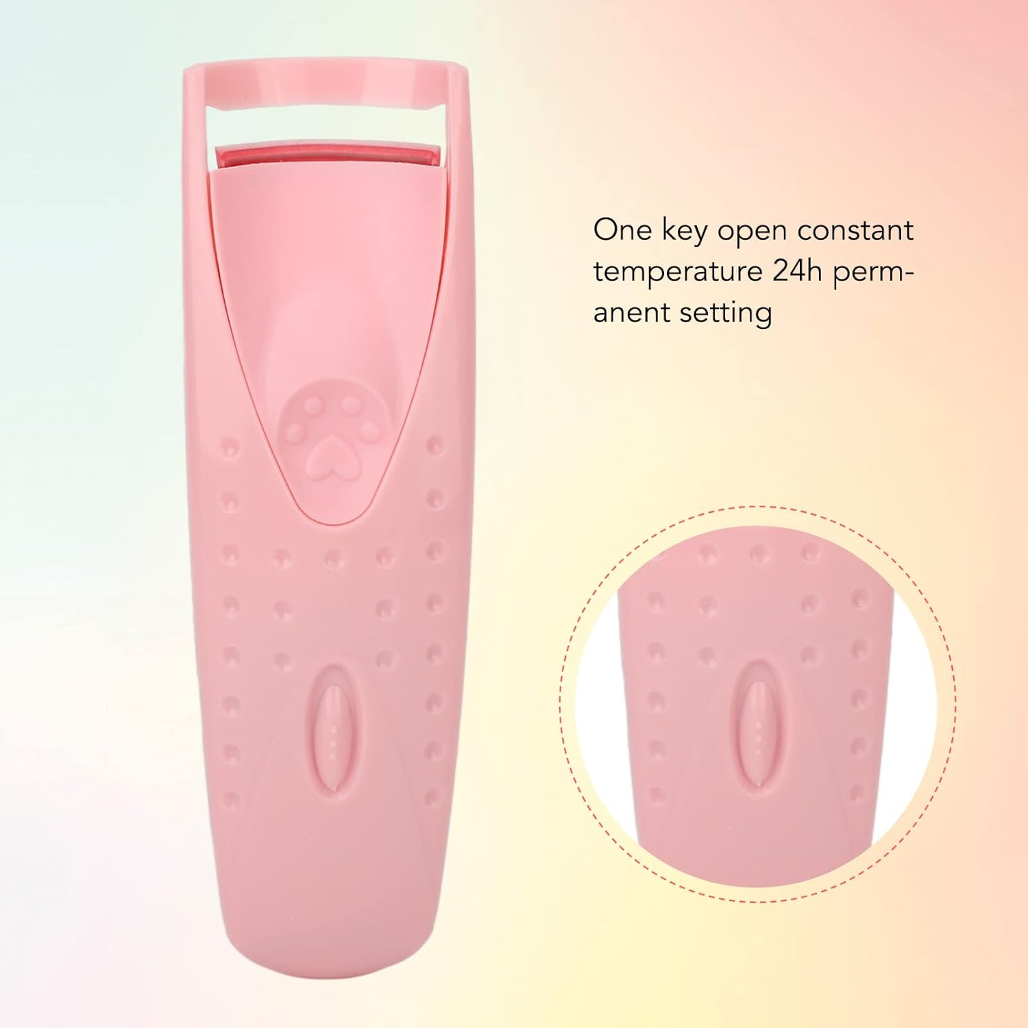 Eosnow Heated Eyelash Curler Electric Lash Curling Tool with Constant Temperature Control Safe Comfortable 50℃ Heating for Women Girls ABS Silicone Type C Charging 4.9 X 1.5In (Pink) image number 5