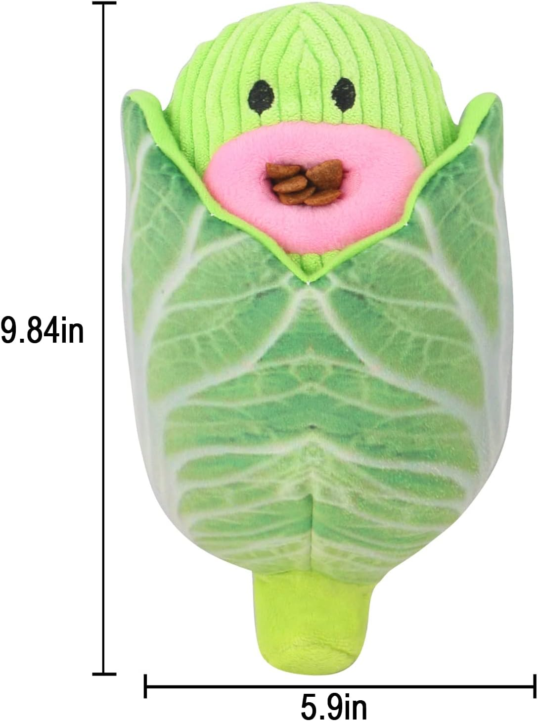 Puzzle Squeaky Dog Toys - Iziv Interactive Puppy Vegetable Plush Snuffle Toy, Food Leakage Dog Chew Toys, Dog Training Toy for Small/Medium Dogs, Treat Dispensing Game(Cabbage) image number 3