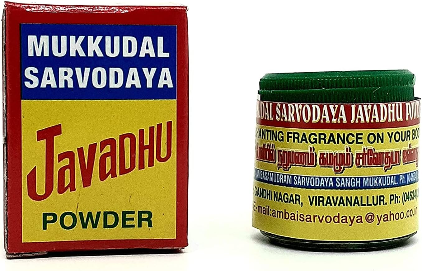 Mukkudal Sarvodaya Bns Sarvodaya Javadhu Herbal Scented Powder for Cloth and Body - Pack of 5 image number 6