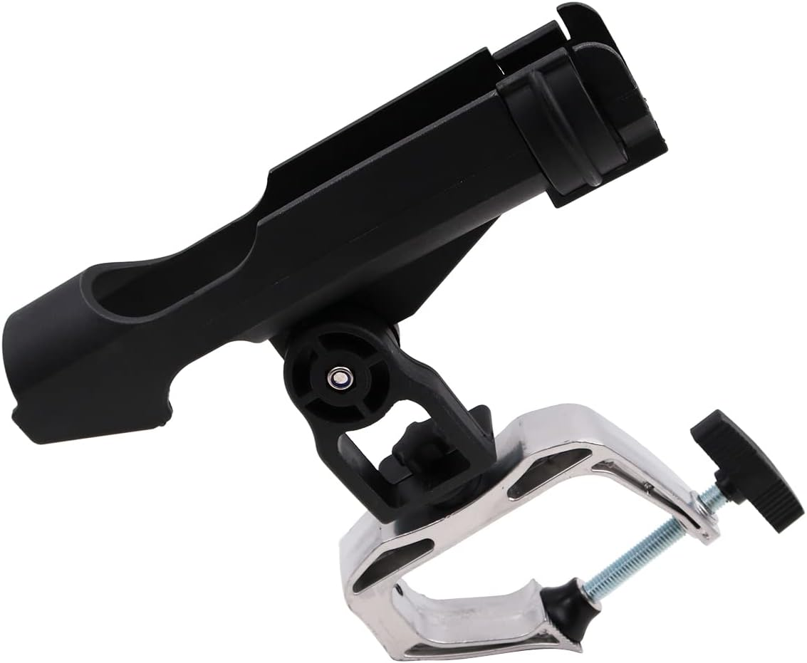 ZONADA Fishing Rod Holder Clamp 360 Degree Adjustable Rotation for Boat Kayak Canoe Fishing Boat Accessories for Attaching to Boat Rails Seaside Handles Adjustable Fishing Rod Rack image number 6