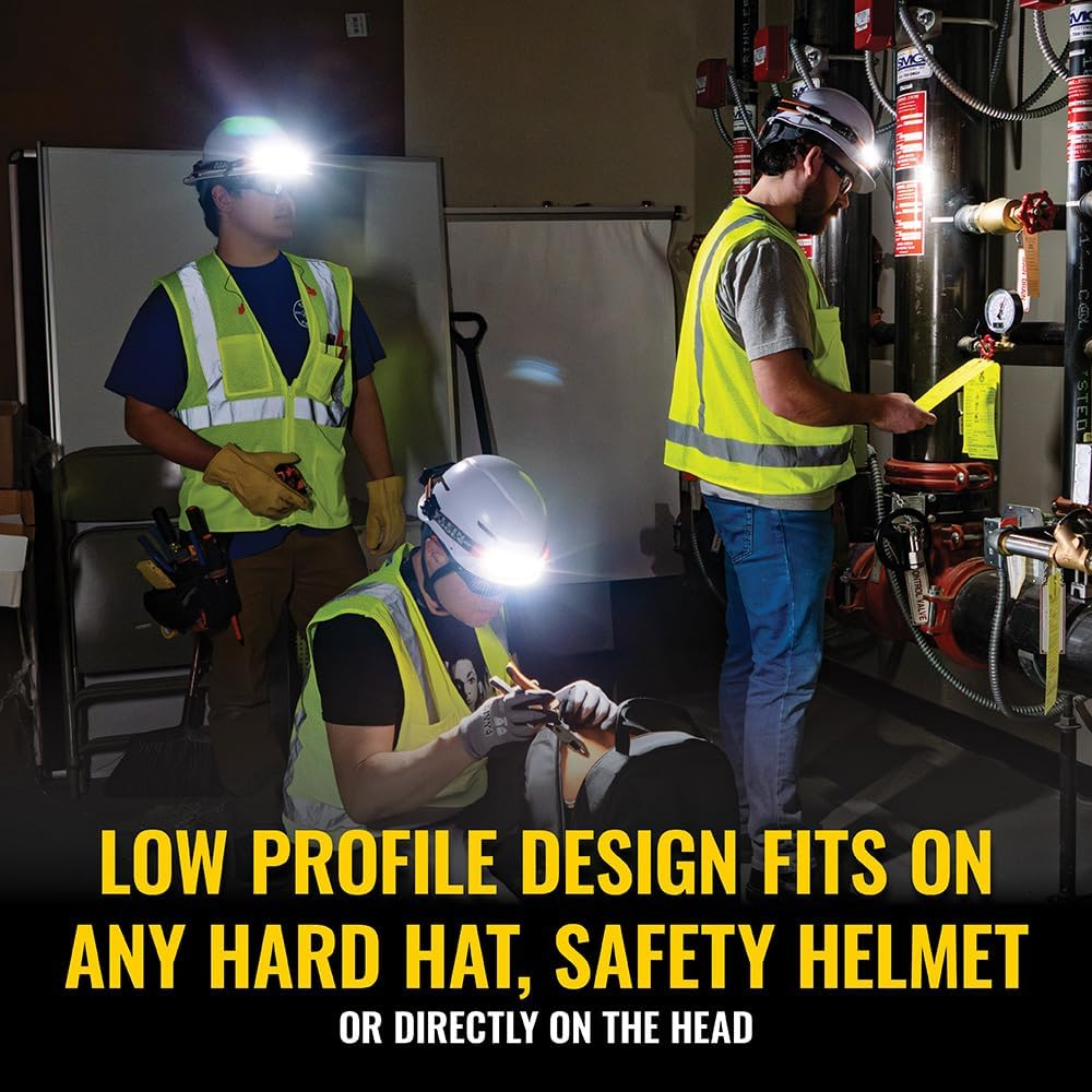 Klein Tools A-56308 575 Lumens Wide-Beam LED Rechargeable Headlamp with Strap, Orange/Black image number 5