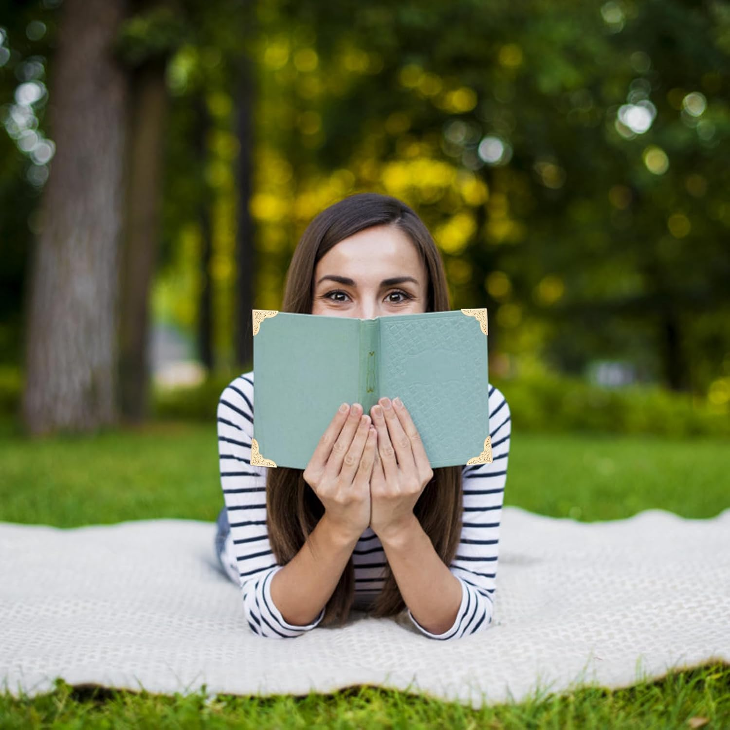 20Pcs Metal Book Corners Vintage Book Corner Protectors Edge Protector Photo Corners Guard Edge Decorative for Photo Book Scrapbook Album Menu Folder image number 6