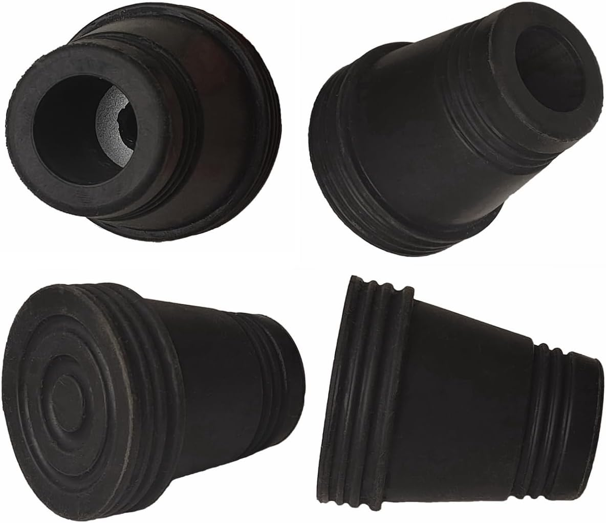 Walking Stick Tips 2 PCS, Non-Slip Walking Cane Pad, Walking Stick Accessories Replacement Cane Foot Pad, Thickened Natural Rubber Cane Tips, Black(2 Count) image number 4