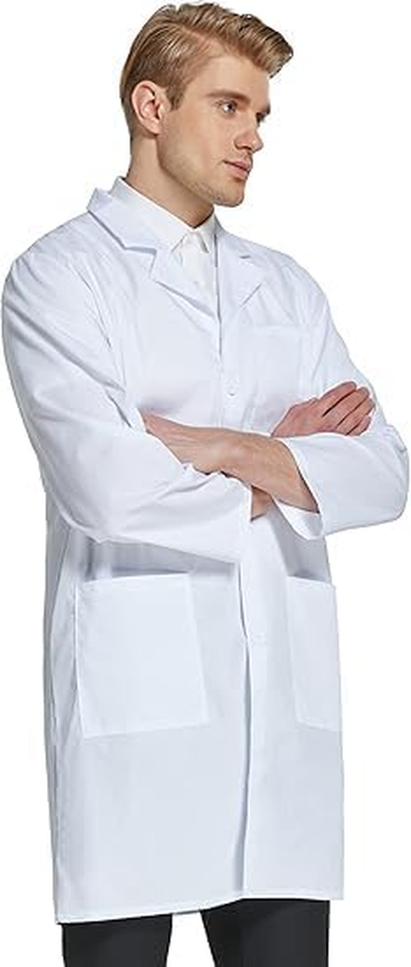 Men'S and Women'S Doctor Lab Coat - Long Sleeve, 3/4 Length Lightweight White Coat for Halloween, 175-185 Cm image number 2