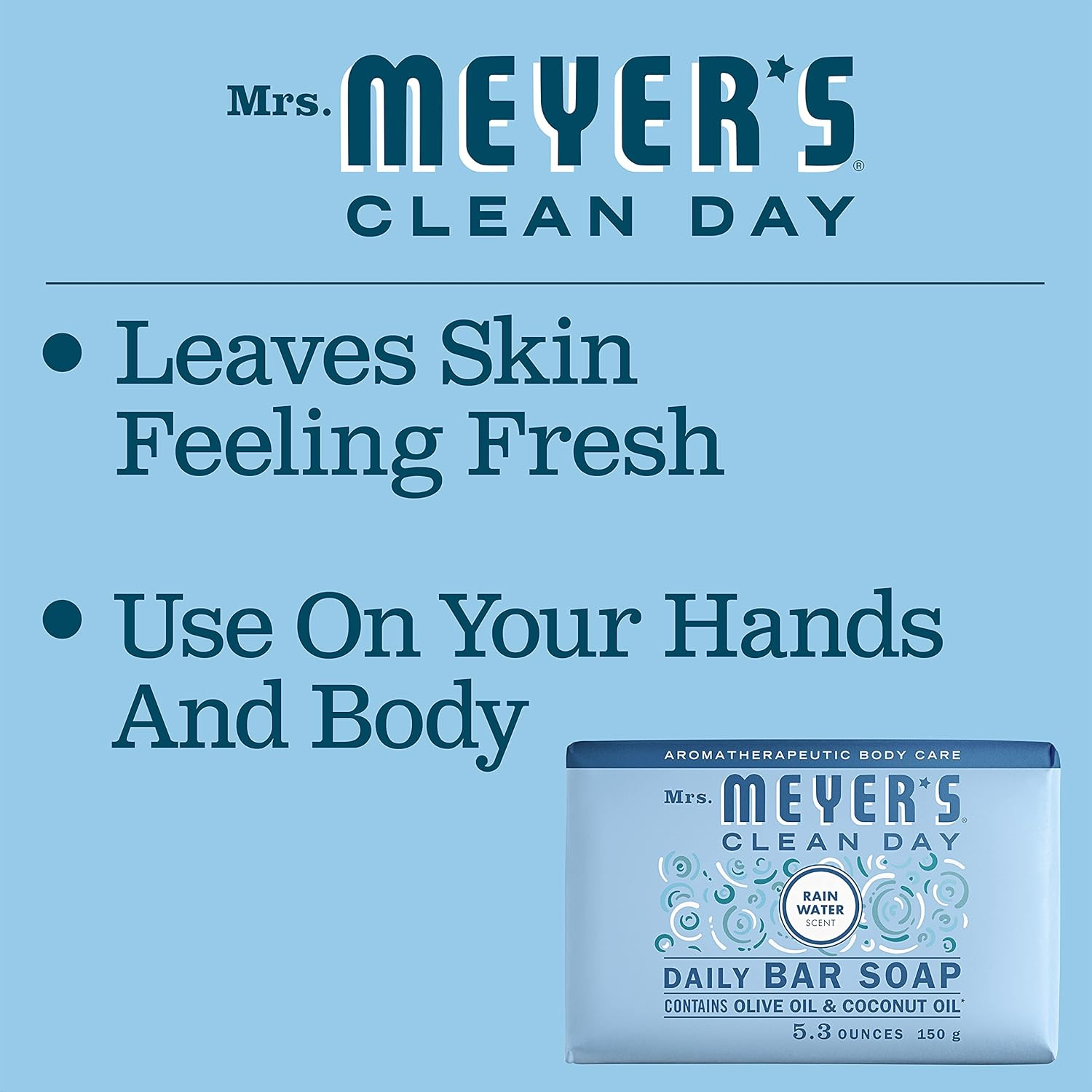 Mrs. Meyer&rsquo;S Clean Day Bar Soap, Rainwater Scent, 5.3 Ounce image number 3