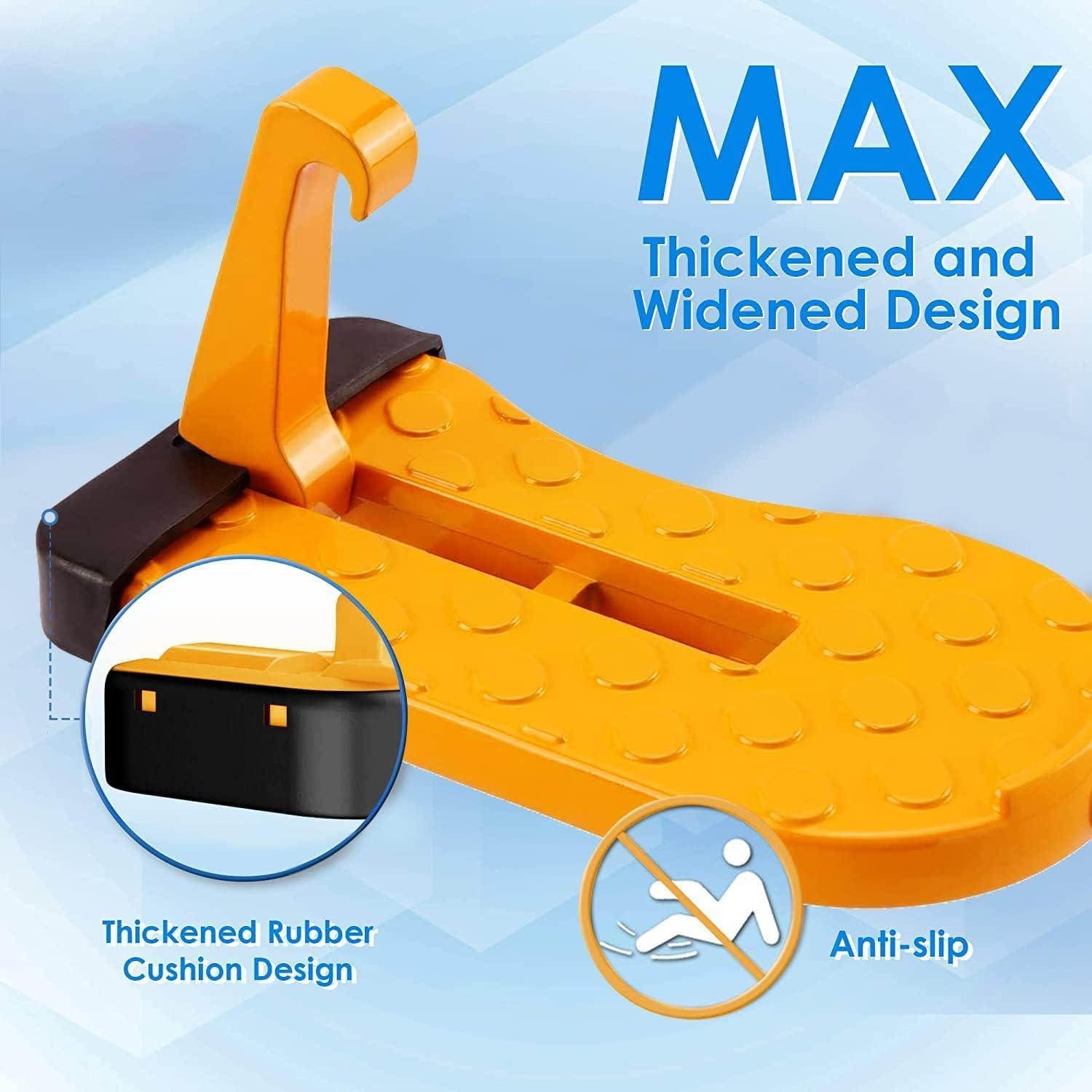 2Pcs Car Door Step, Roof Access Ladder, Universal Fit Car Stand Pedal with Glass Breaker Safety Hammer for SUV, Jeep, Max Load 450 Lbs image number 5