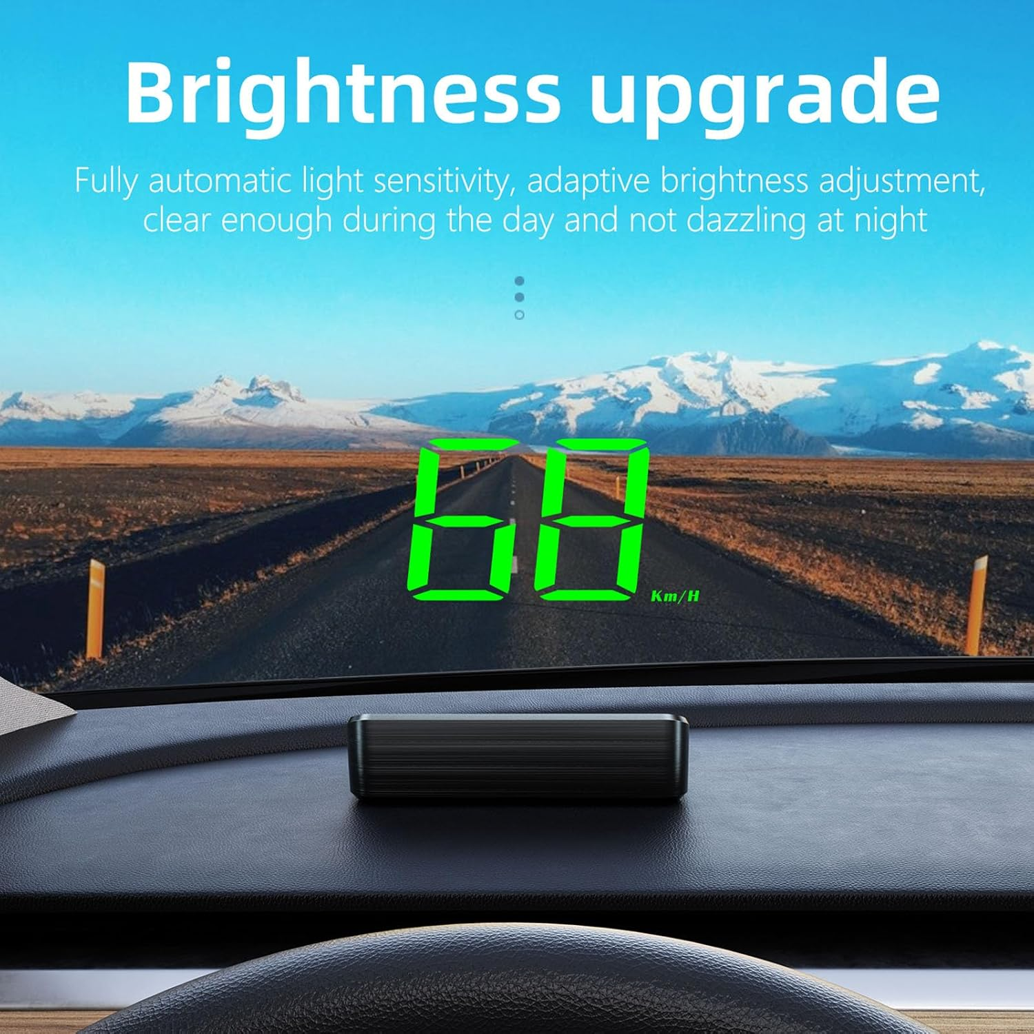 BLLYOGU Car GPS Head up Display Speedometer HUD Digital Windshield Projector Speed Meter KM/H Speed Unit for All Car Models (Green) image number 3