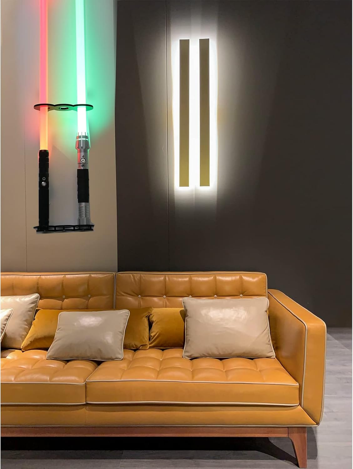 Lightsaber Rack Sword Hook Wall Mounted Vertical Display Rack Lightsaber Display Rack Sword Rack Suitable for All Lightsabers (Black 3 Hole)