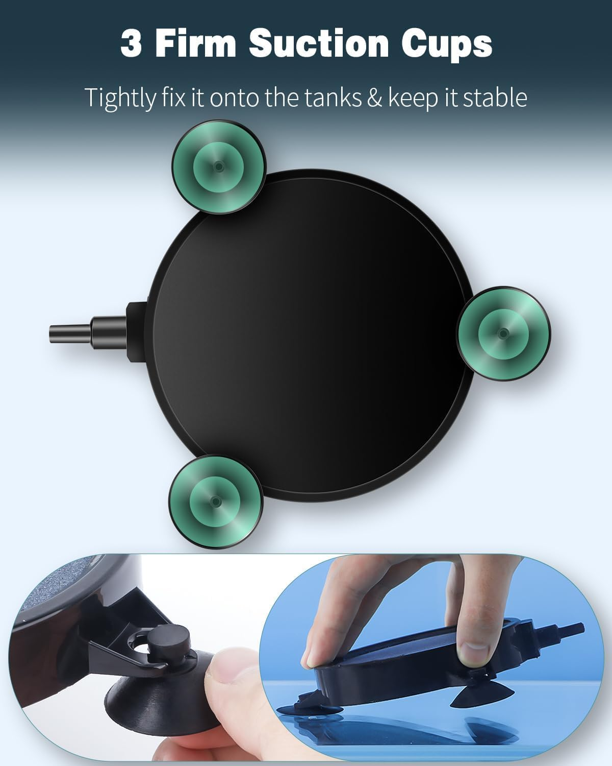 SLOME 4 Inch Aquarium Air Stone with Suction Cups &ndash; Oxygen Diffuser Disc for Fish Tanks, Hydroponics, and Aquatic Systems image number 5