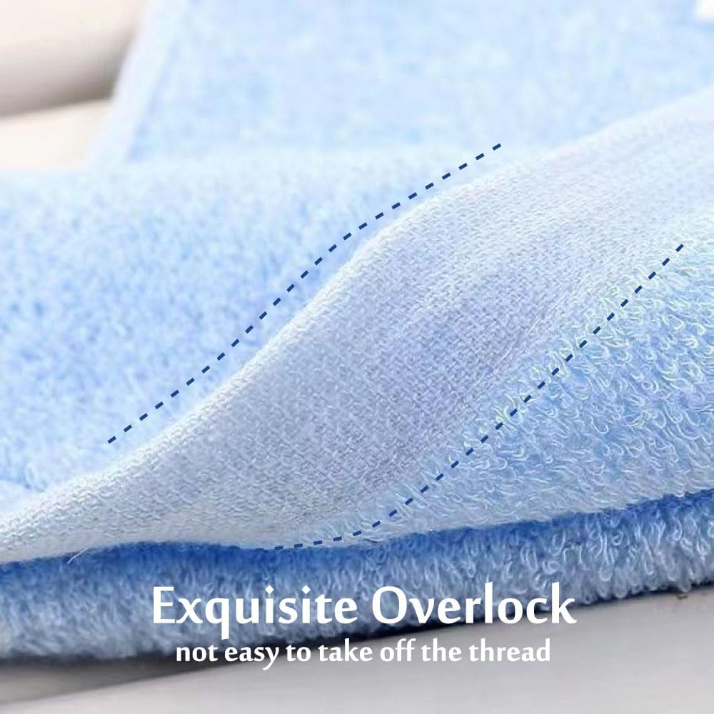 6 Pack 12 X 12 Inch Flannel Face Cloths, Face Cloth Towel Bamboo Cotton Absorbent Soft Reusable Facial Cleansing Wash Towel for Baby Kids Adults, Home Spa Beauty - White image number 5