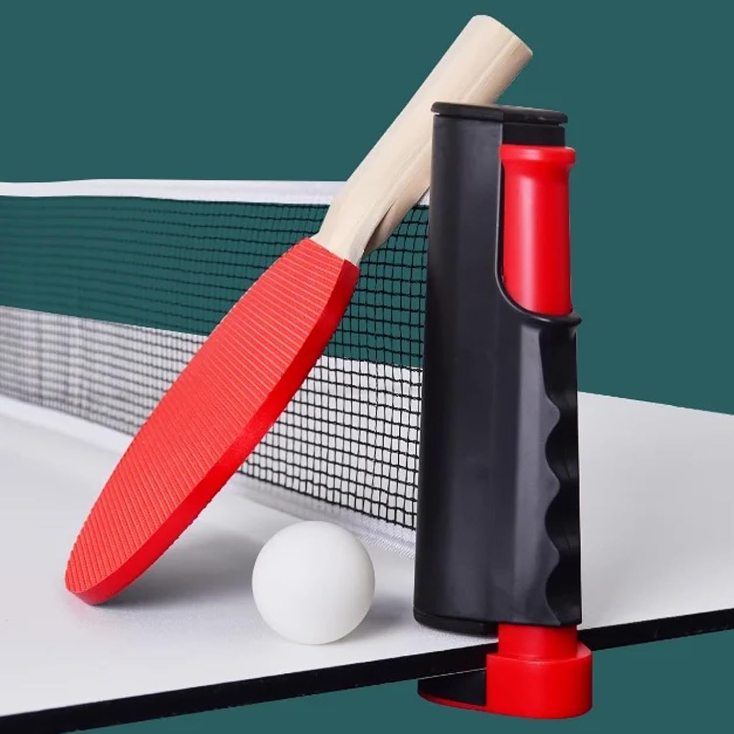 MYLEUS Portable Ping Pong Set with Retractable Net, 2 Paddles, 6 Balls, Storage Mesh Bag - Indoor/Outdoor Table Tennis Kit image number 1