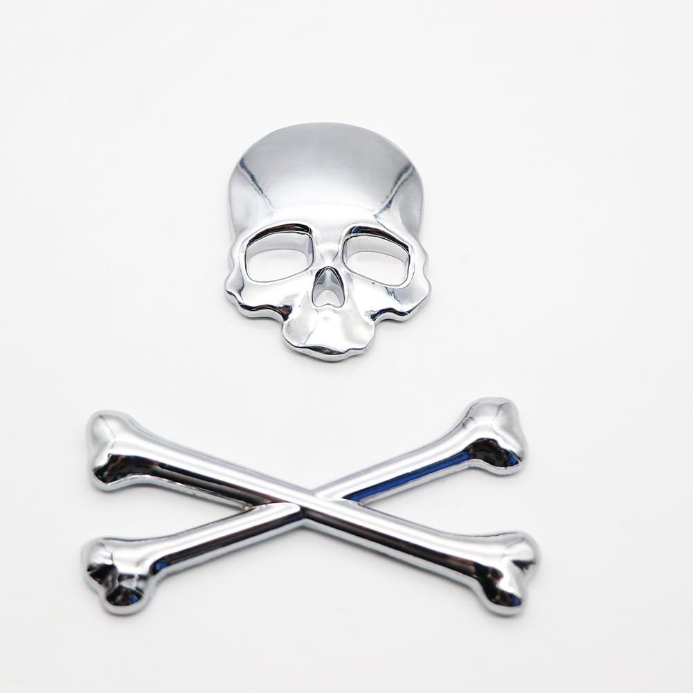Skull Crossbone Pirate Car 3D Emblem Logo Metal Badge Sticker for Car Motorcycle Boat