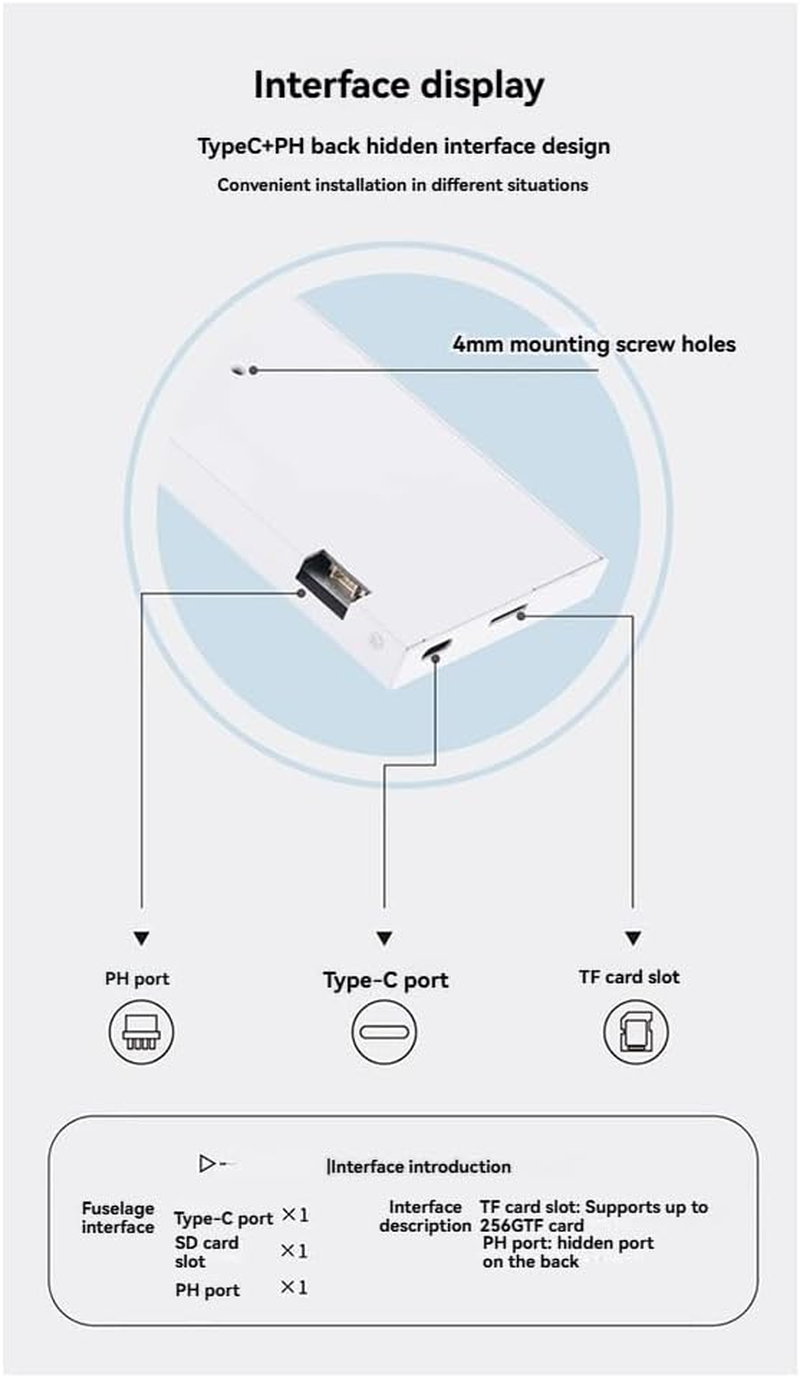 Turing 8.8" Black IPS Type-C Secondary Smart Monitor &ndash; Efficient CPU, GPU, RAM Monitoring with USB Interface Case image number 5
