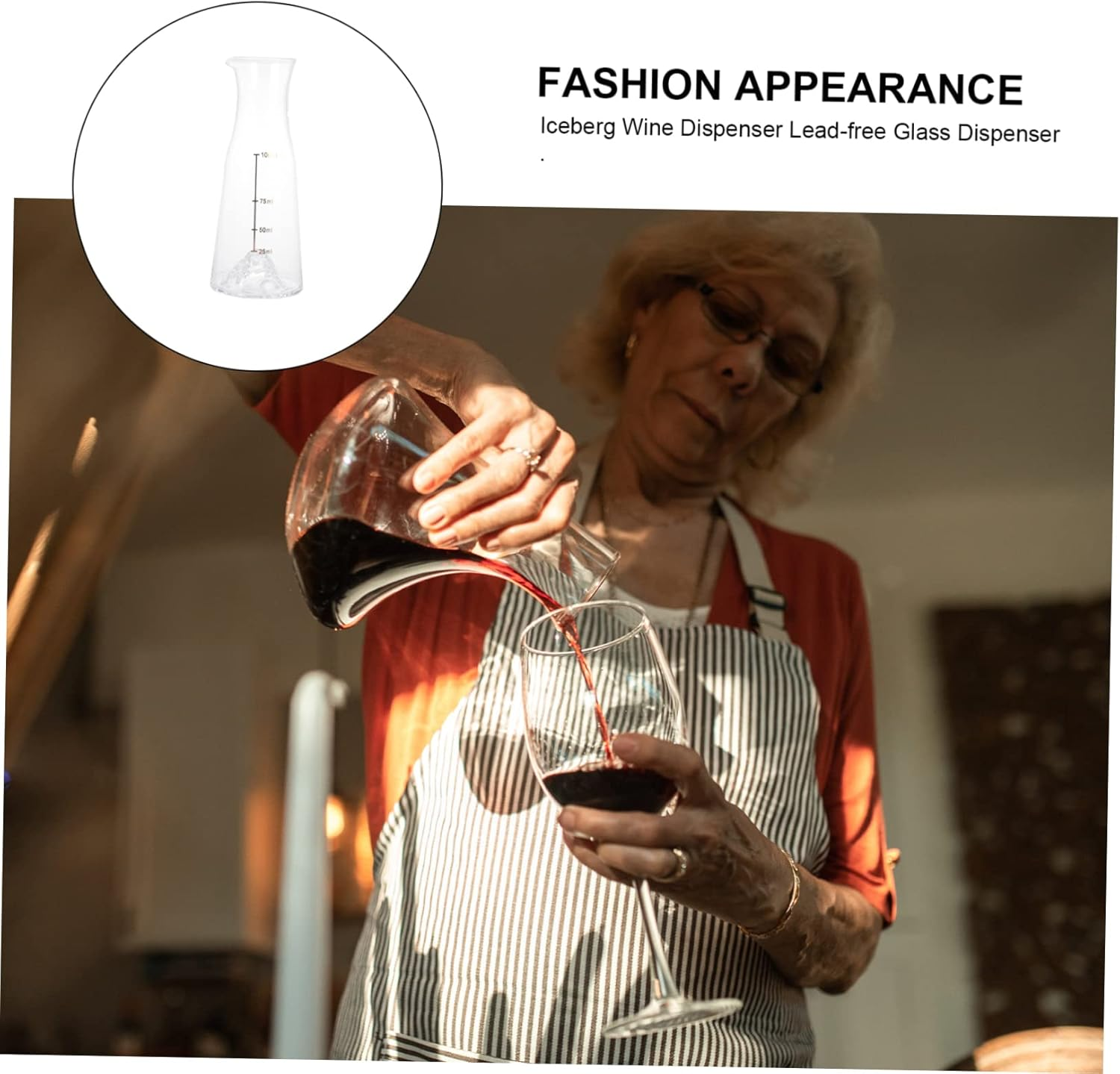 BIUDECO Handheld Wine Decanter Glass Wine Dispenser for Silky Smooth Pouring Easy to Clean and Practical Design