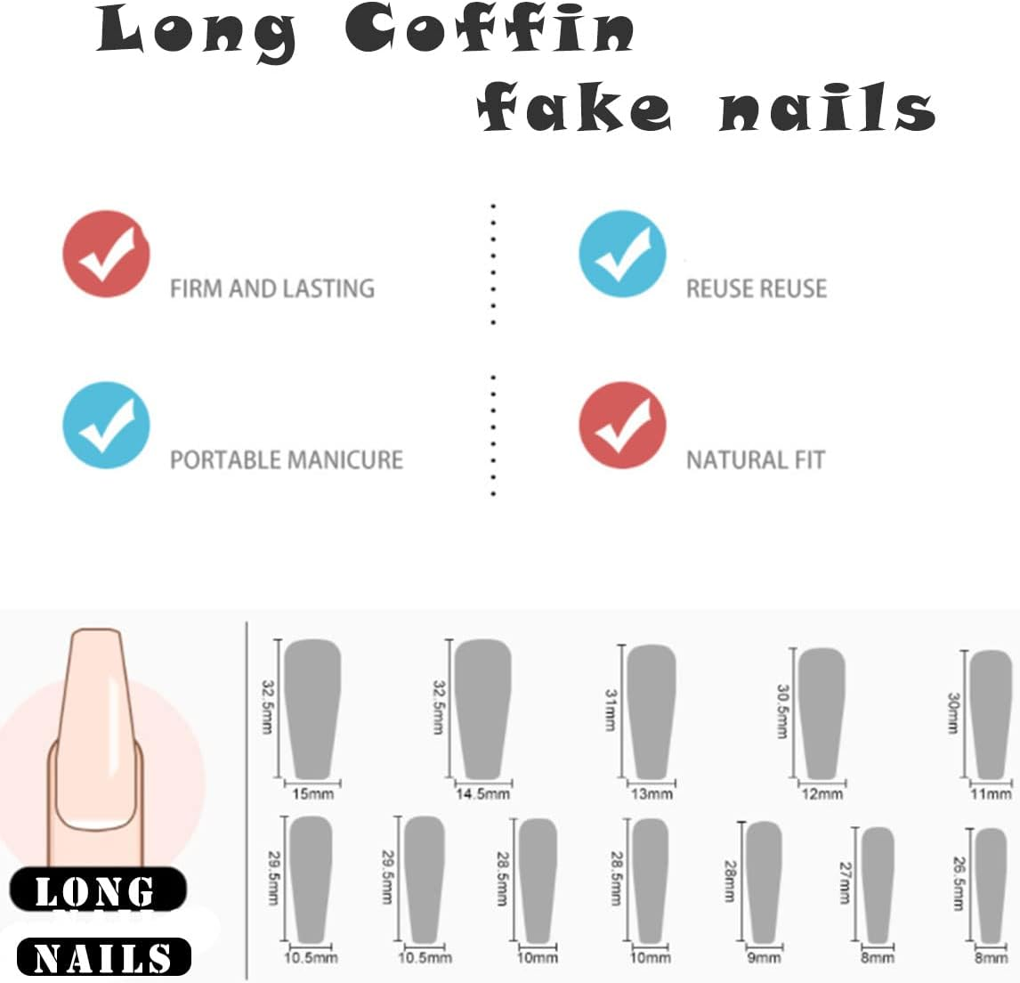 SINLOV False Nails Medium Length Square Pink Flower French False Nails Shiny Full Cover Press on Nails for Women Girls image number 5