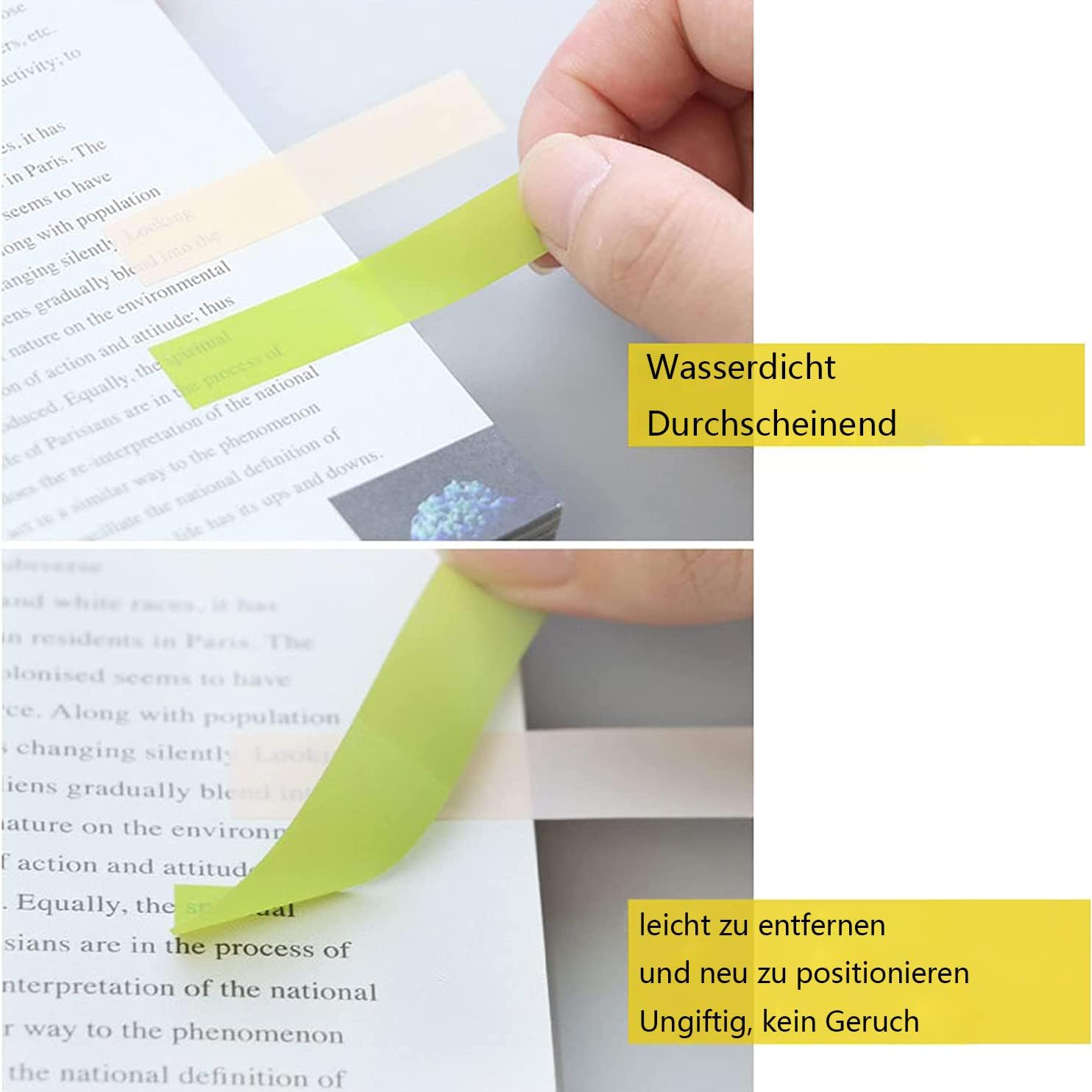 2400Pcs Sticky Tabs Book Tabs, Translucent Sticky Notes, Repositionable Book Markers, Morandi Book Flags Strip, Writable Book Annotation Supplies, Page Tabs, File Index Tabs image number 6