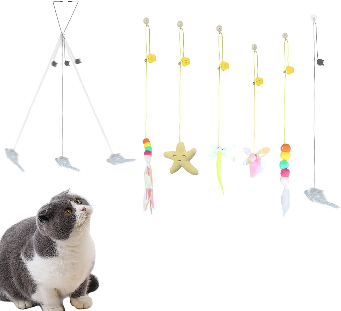 Emours Cat Doorframe Toy- Bouncy Hanging Toy for Doorways and Door Frames - Perfect for Indoor Cats and Playful Kittens image number 1