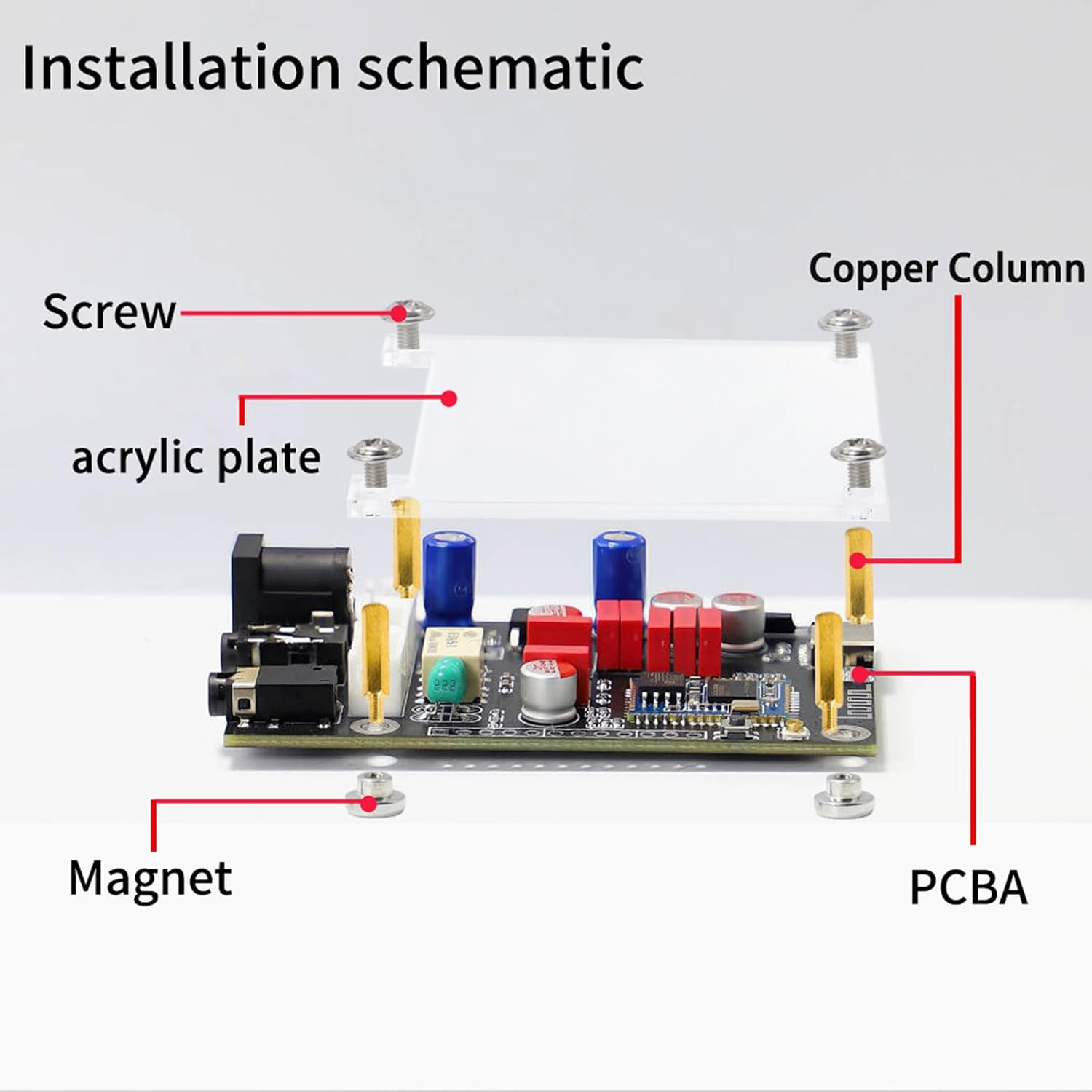 Luocute Audio Decoder Board, Portable Lossless BT 5.1 QCC5125 APTX LDAC with Onboard Acrylic I2S Output, for DIY Wireless Speakers Home Car Audio System image number 6