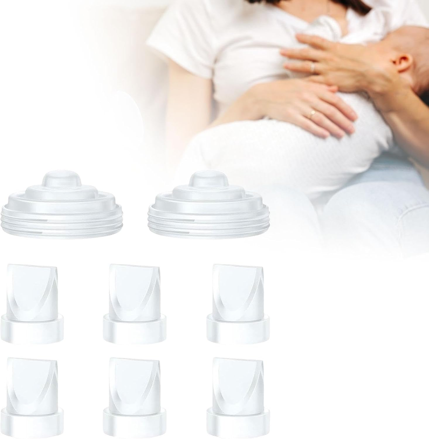 Generic Silicone Diaphragm Pump Seal and Duckbill Valves anti Backflow Leakproof Backflow Protector Replace Parts for M5 Bust Pump, 8Pcs - 8Pcs image number 4