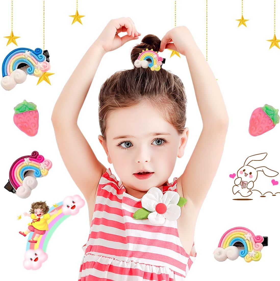 Weddhuis Pack of 10 Hair Clips Girls, 10 Pieces Hair Accessories for Babies/Girls, Unicorn Hair Clip, Cute Clips for Baby Girls, Women image number 1