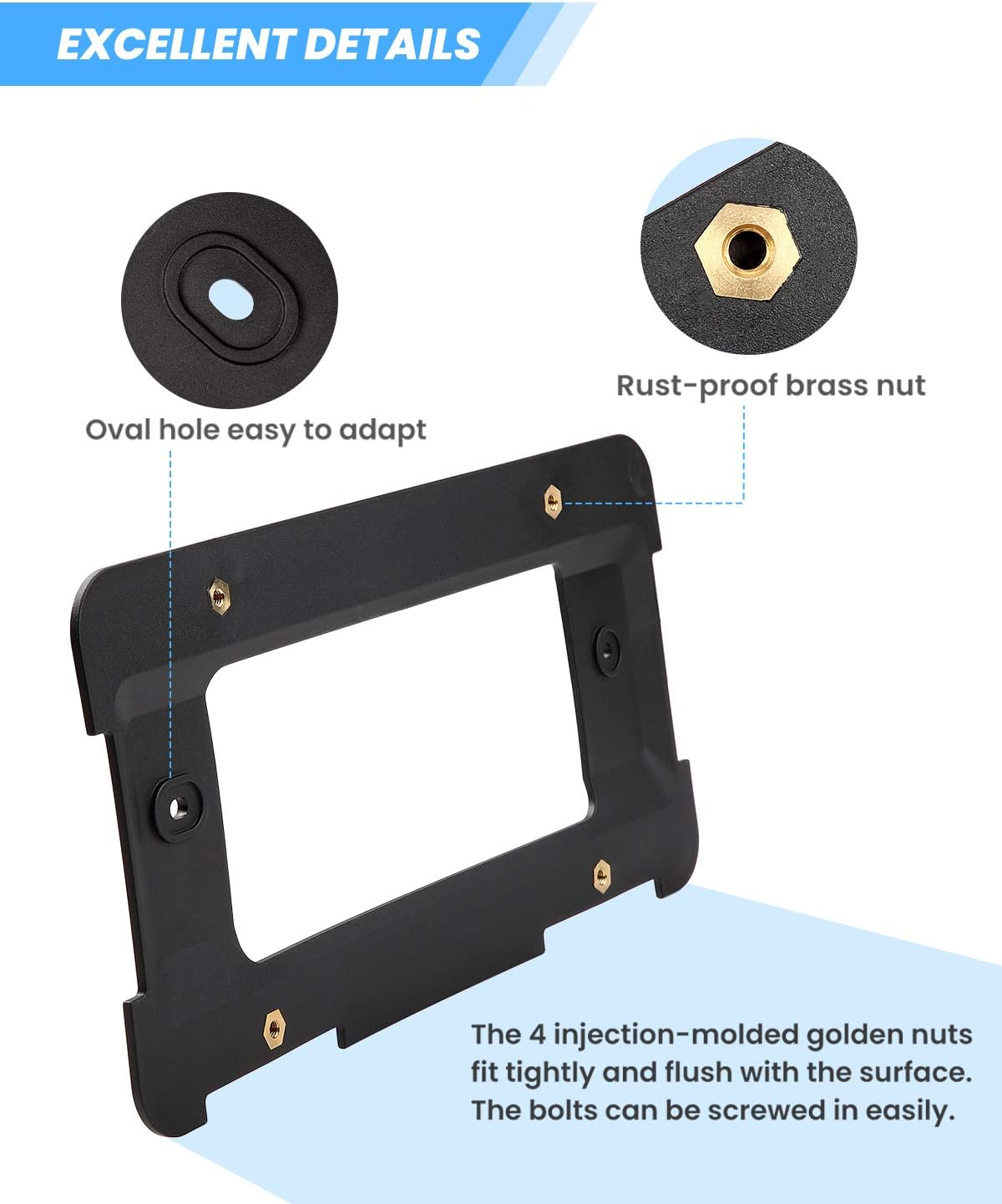 JOYTUTUS Rear License Plate Frame Holder Compatible with BMW 2005-2023 1 2 3 4 5 6 X Series 2002-2019 Mini Cooper 51187160607&511882380615&5118823806, License Plate Frame Mount Car Accessories image number 5