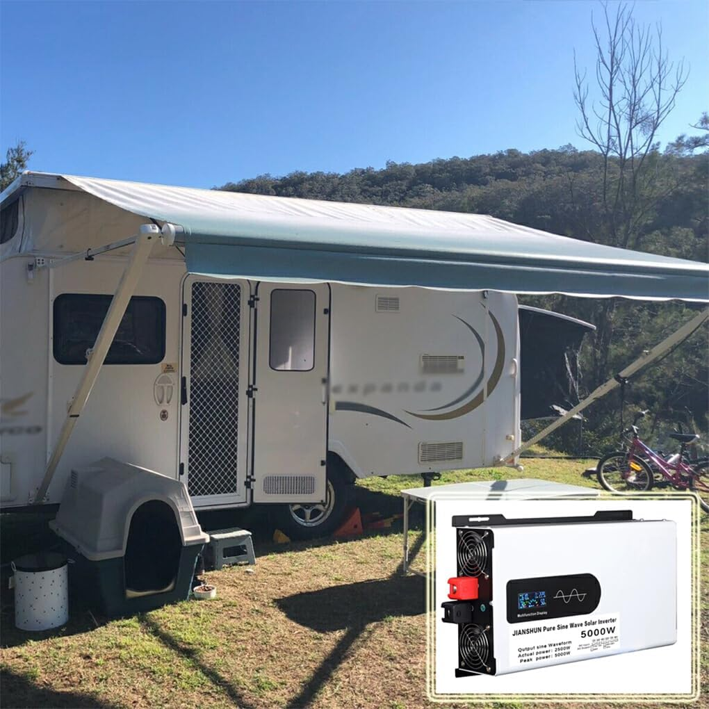 Metal Car Pure Sine Wave Inverter 5000W Max Pure Sine Wave Inverter Converter 5000 Watts Power Inverter Peak Convenient, 24V to 220V image number 2