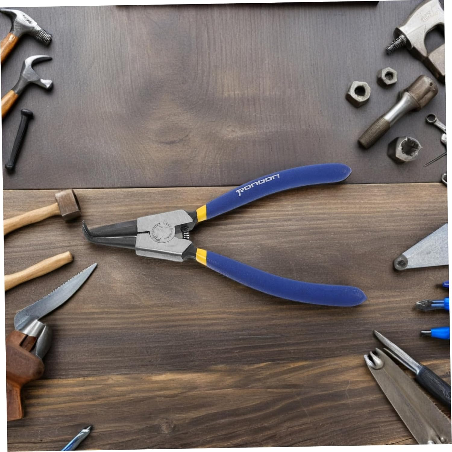 ARTIBETTER 2Pcs High Carbon Steel Circlip Pliers Bent Nose Spring Clip Tool Retaining Ring Installer for Automotive image number 4